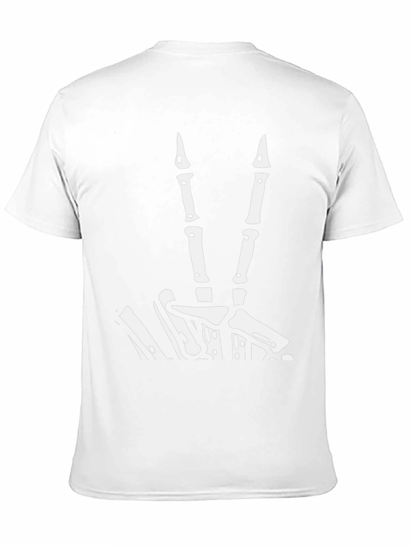 Skeleton Hand Peace Sign Graphic Tee - Black