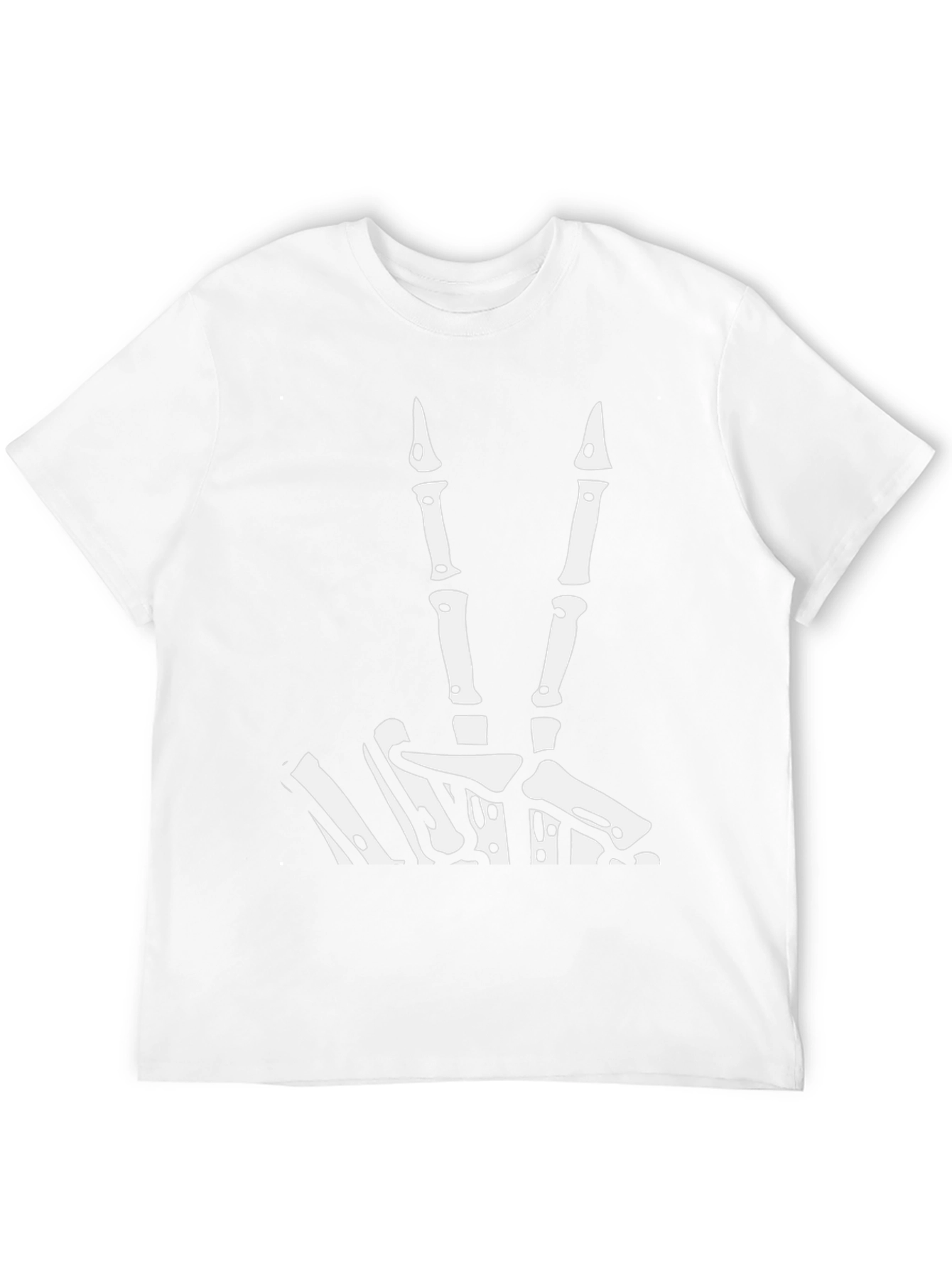 Skeleton Hand Peace Sign Graphic Tee - Black