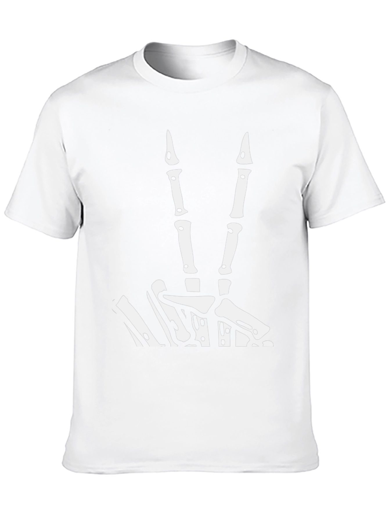 Skeleton Hand Peace Sign Graphic Tee - Black
