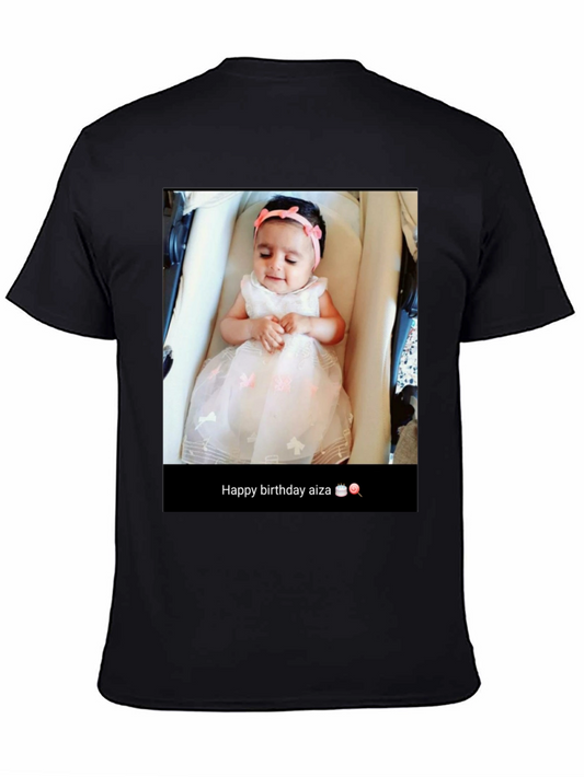Custom Baby Photo T-Shirt: Happy Birthday Aiza!