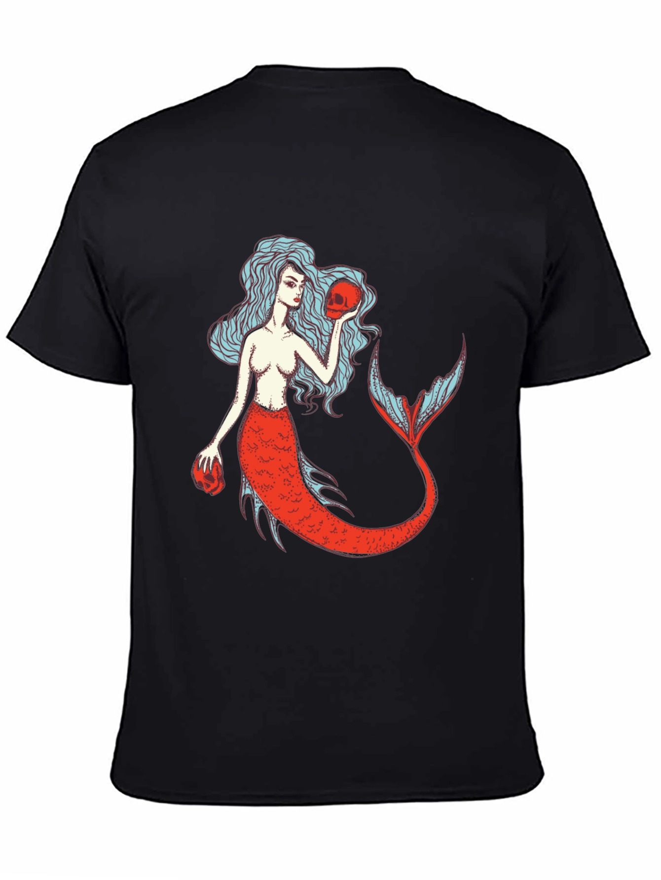 Mermaid Skull Graphic T-Shirt