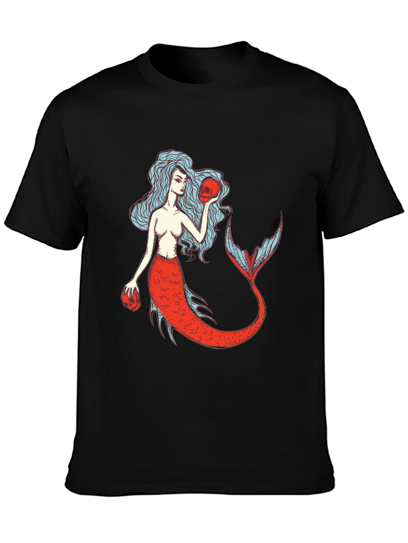 Mermaid Skull Graphic T-Shirt