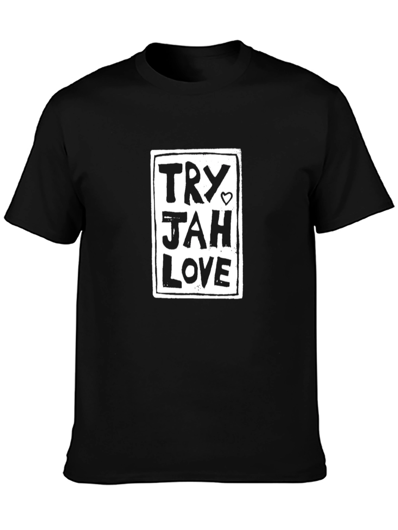 Try Jah Love Graphic Black T-Shirt