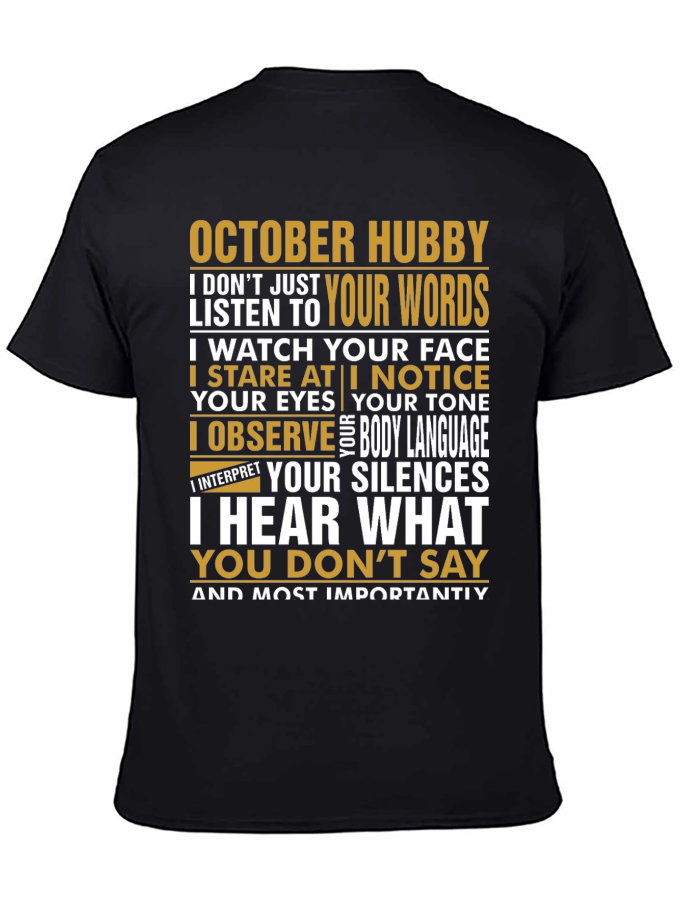 October Hubby Graphic Tee - Observant Husband Shirt