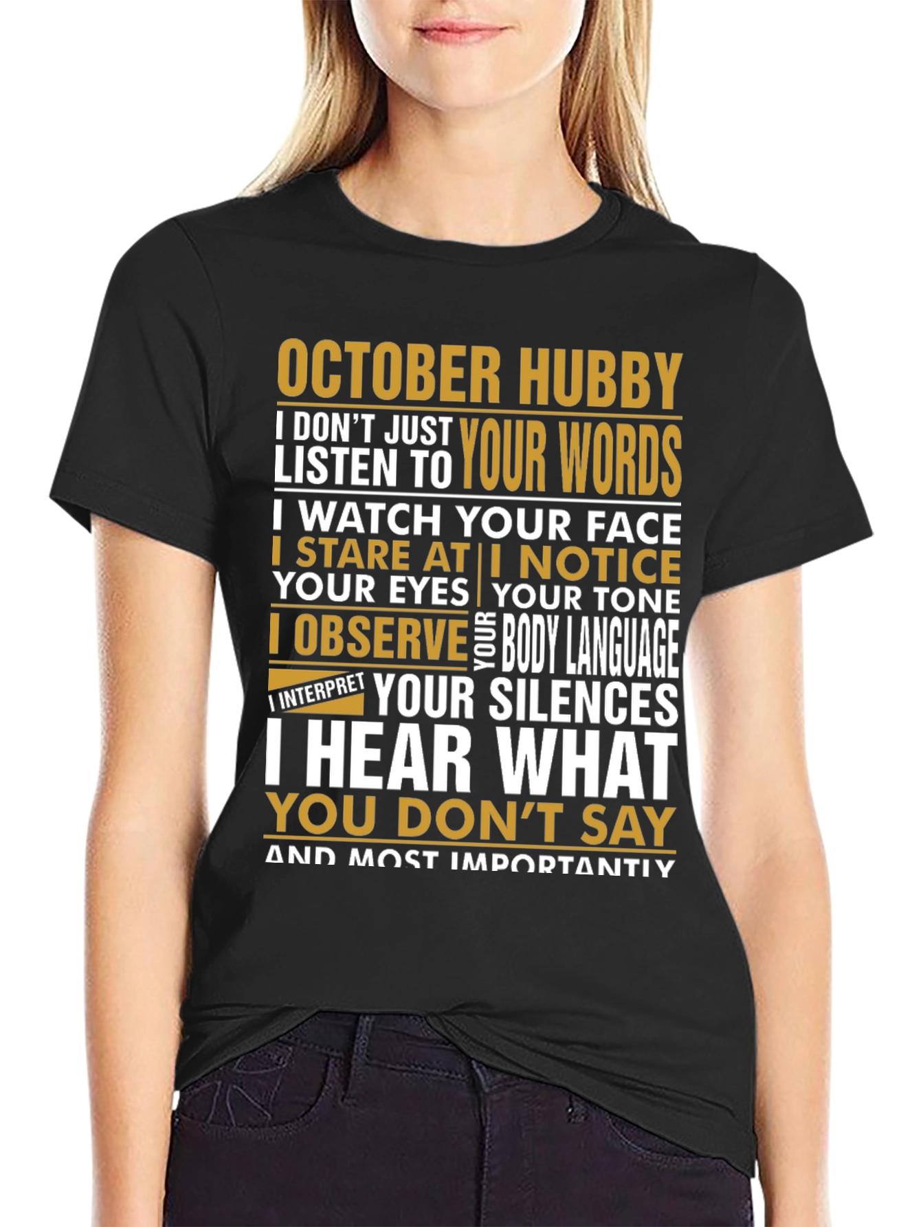 October Hubby Graphic Tee - Observant Husband Shirt