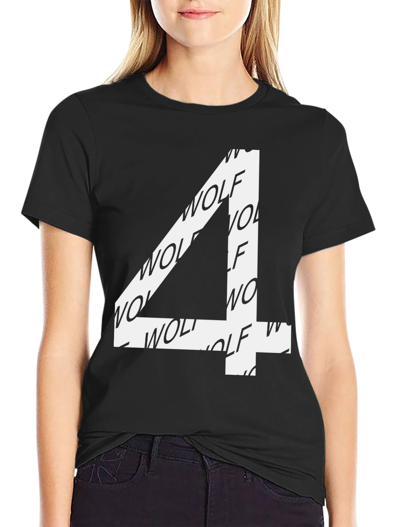 Wolf Number 4 T-Shirt - Black Cotton Blend