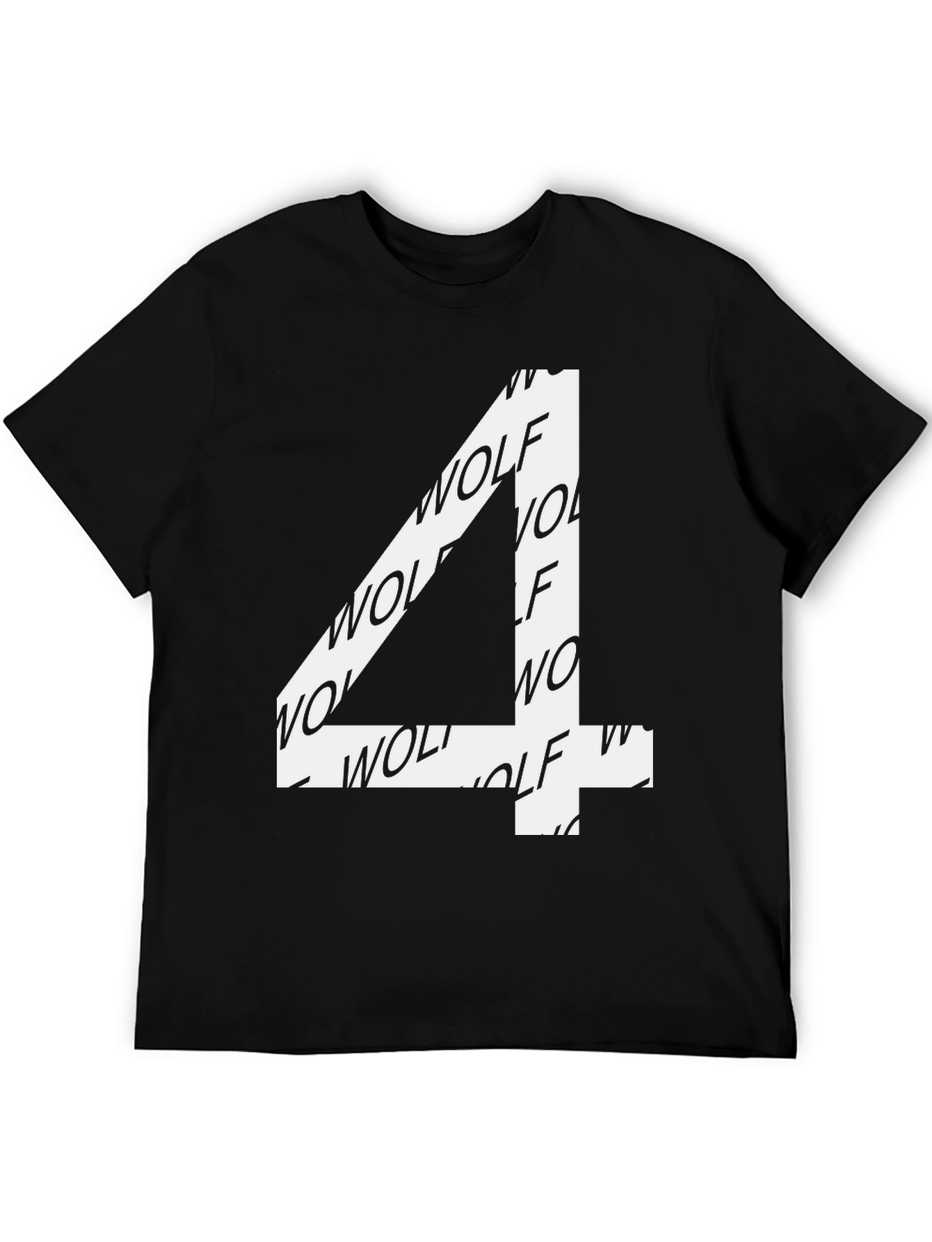 Wolf Number 4 T-Shirt - Black Cotton Blend