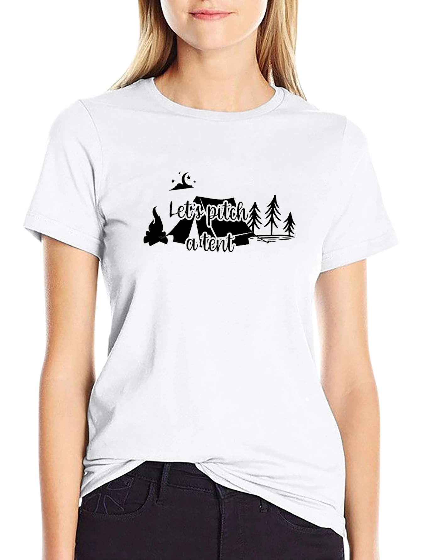 Lets Pitch a Tent Camping Graphic Tee