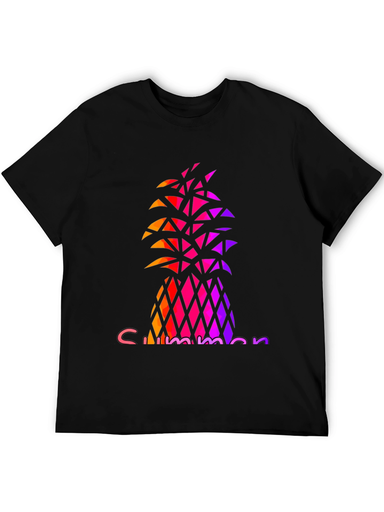 Summer Pineapple Graphic Tee - Stylish Black T-Shirt