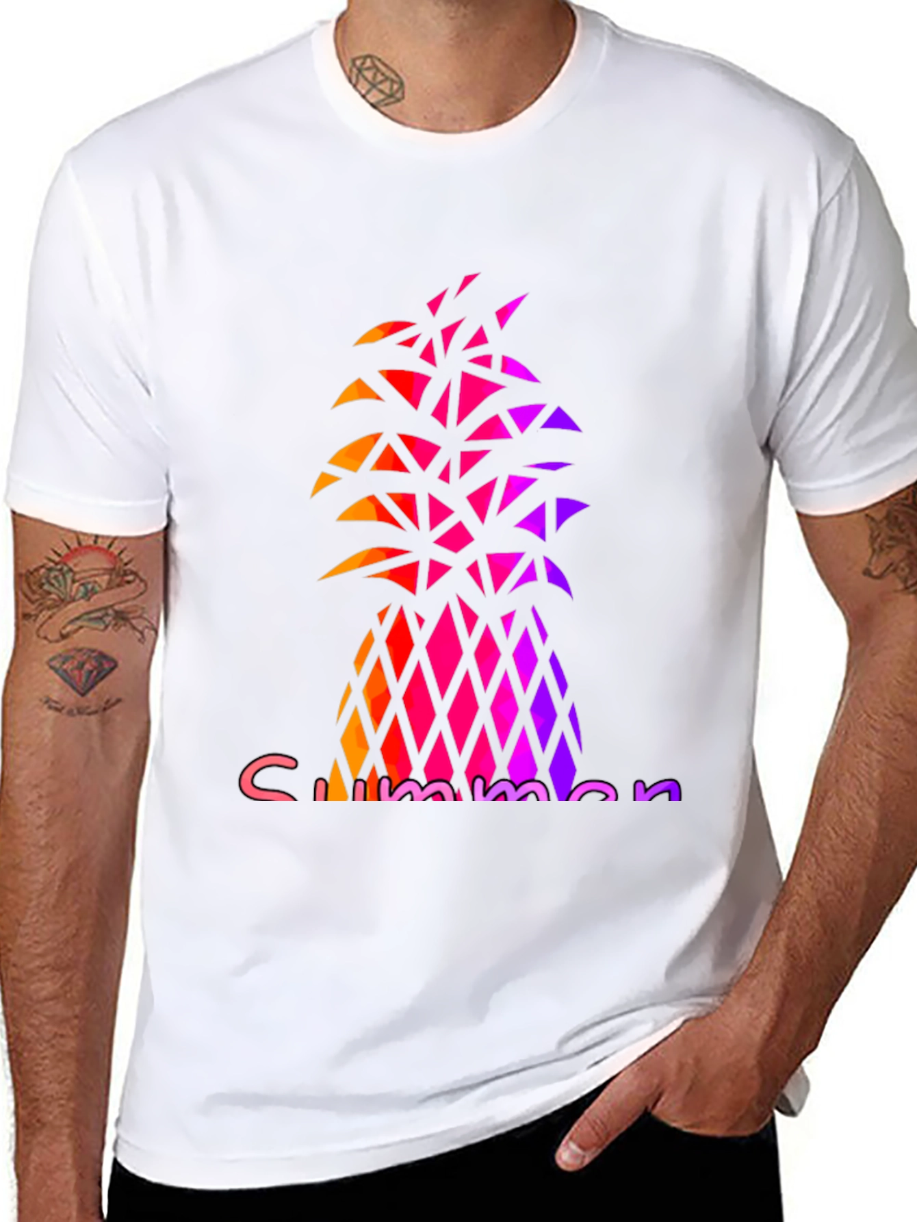 Summer Pineapple Graphic Tee - Stylish Black T-Shirt