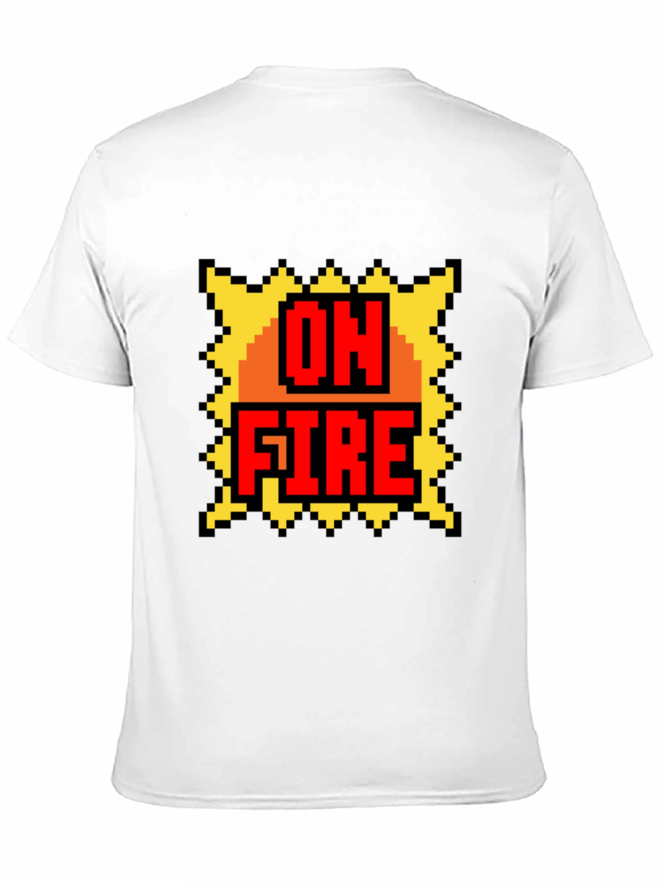 On Fire Graphic Tee - Pixel Art Style