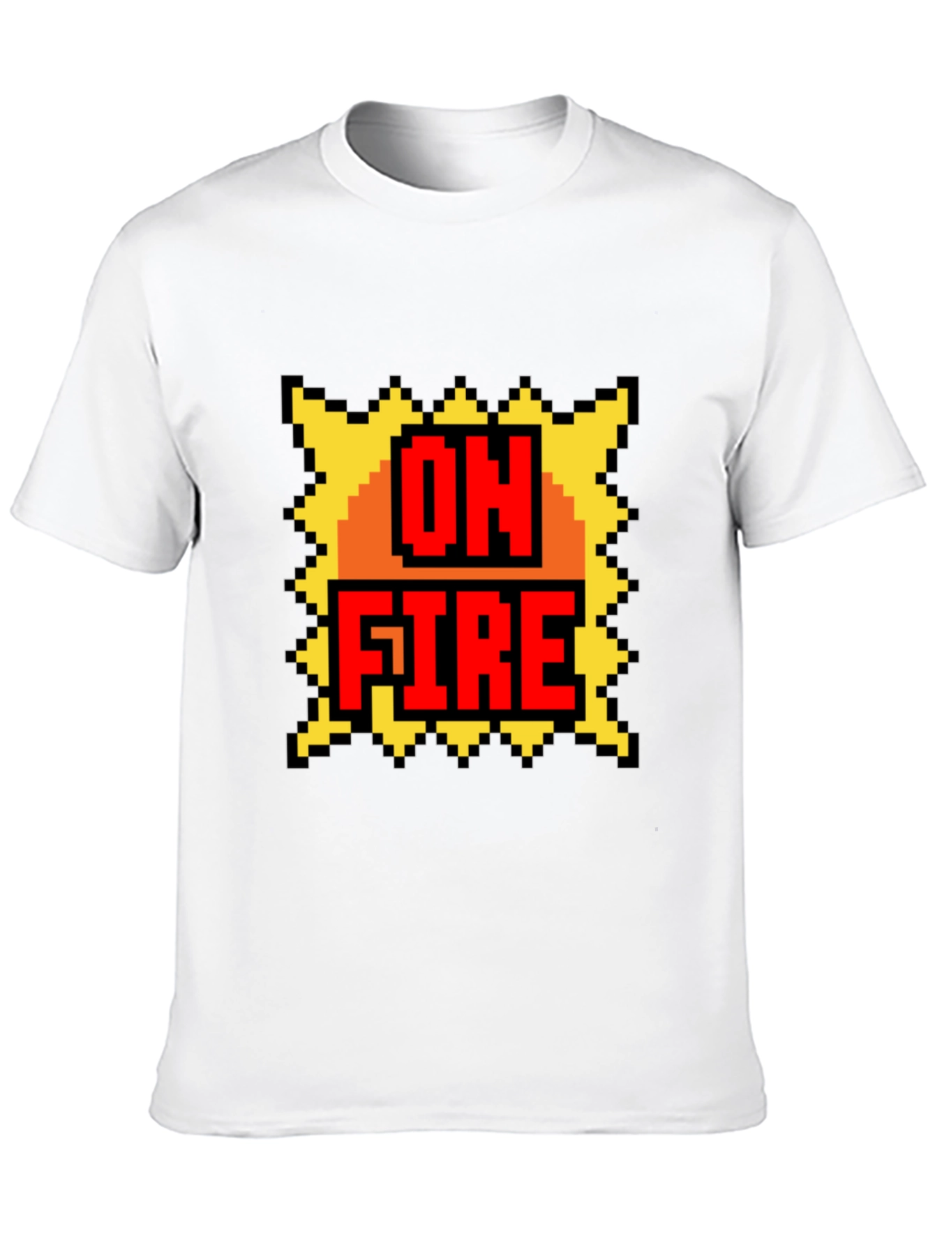 On Fire Graphic Tee - Pixel Art Style