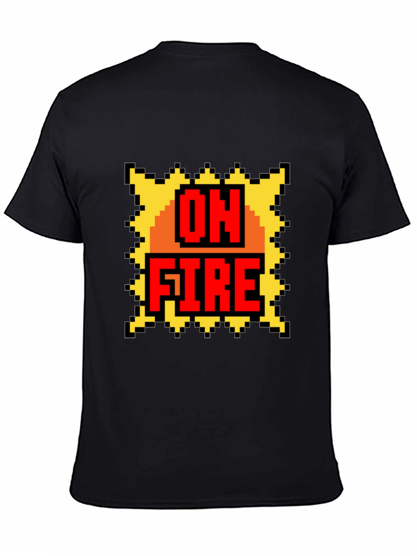 On Fire Graphic Tee - Pixel Art Style