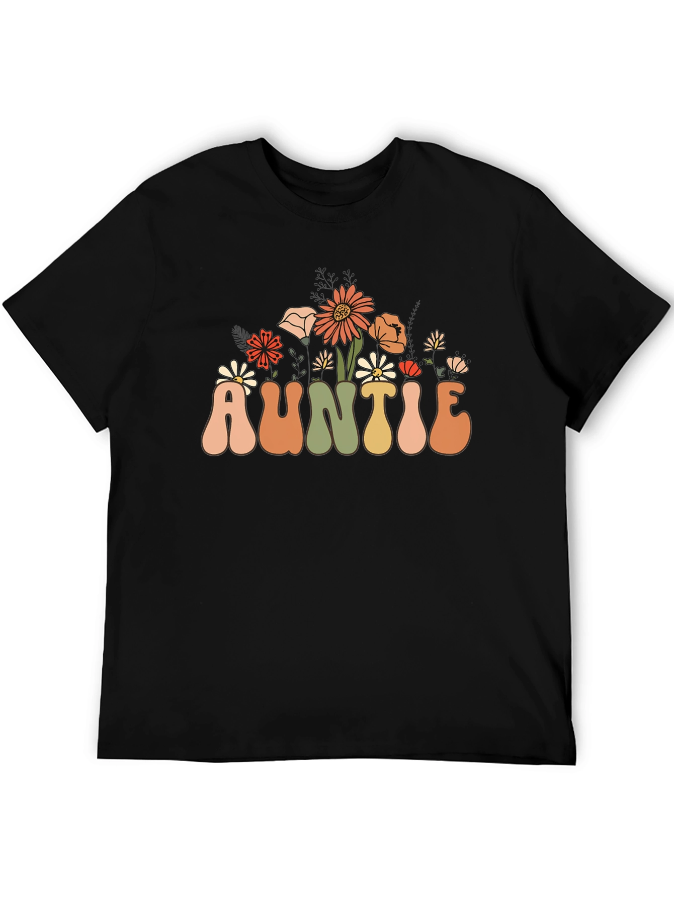 Floral Auntie T-Shirt - Retro Style