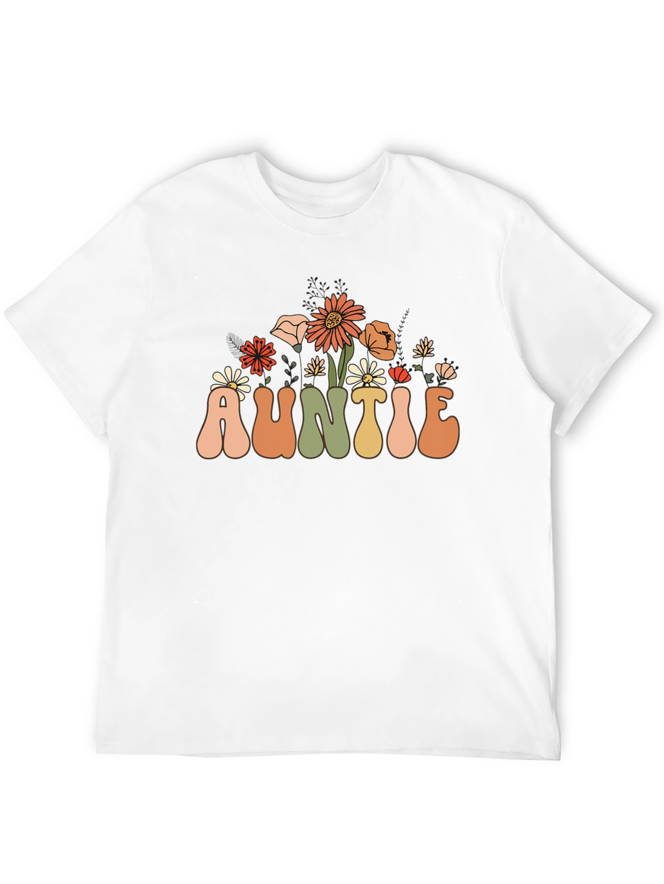 Floral Auntie T-Shirt - Retro Style