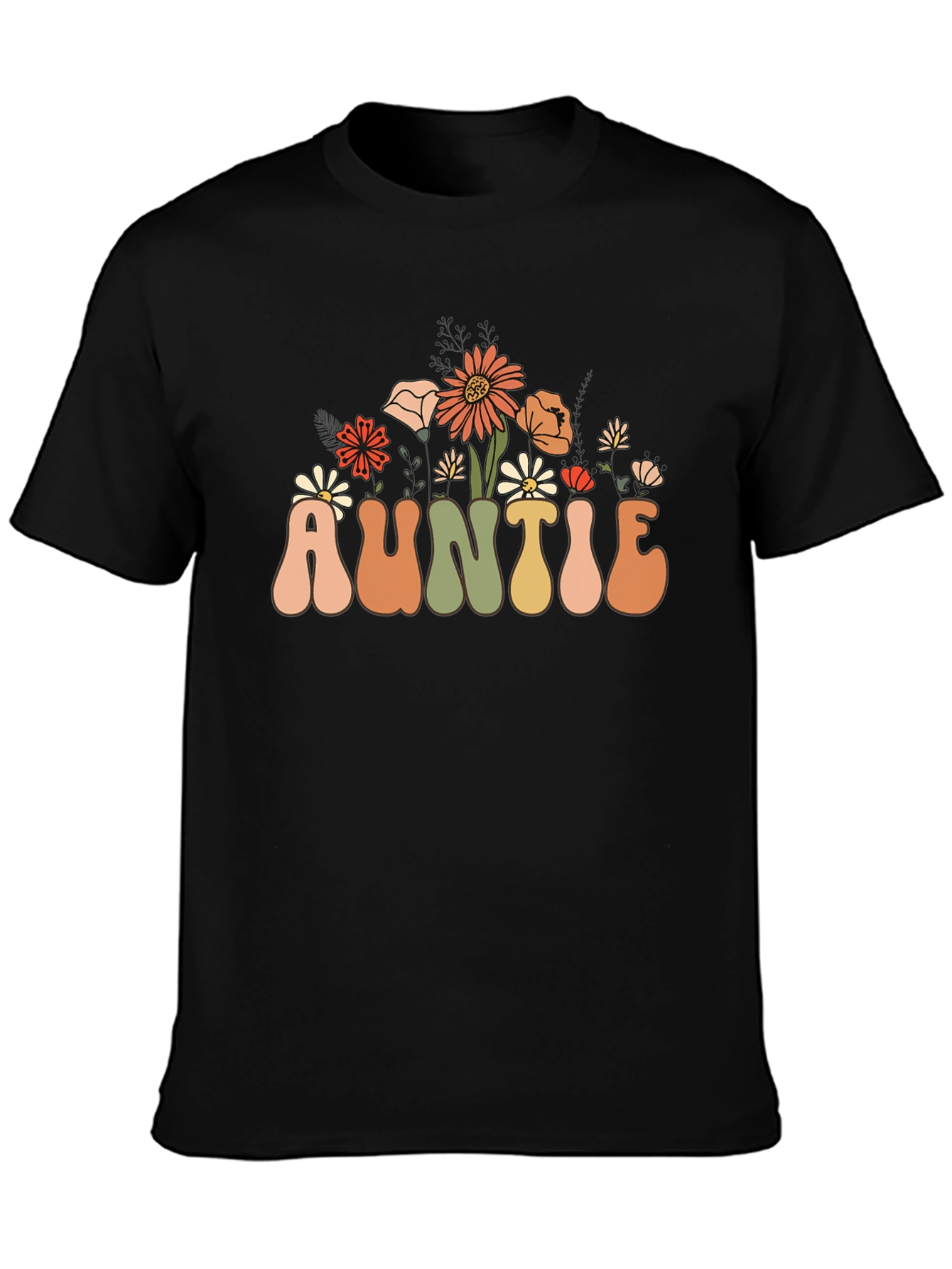 Floral Auntie T-Shirt - Retro Style