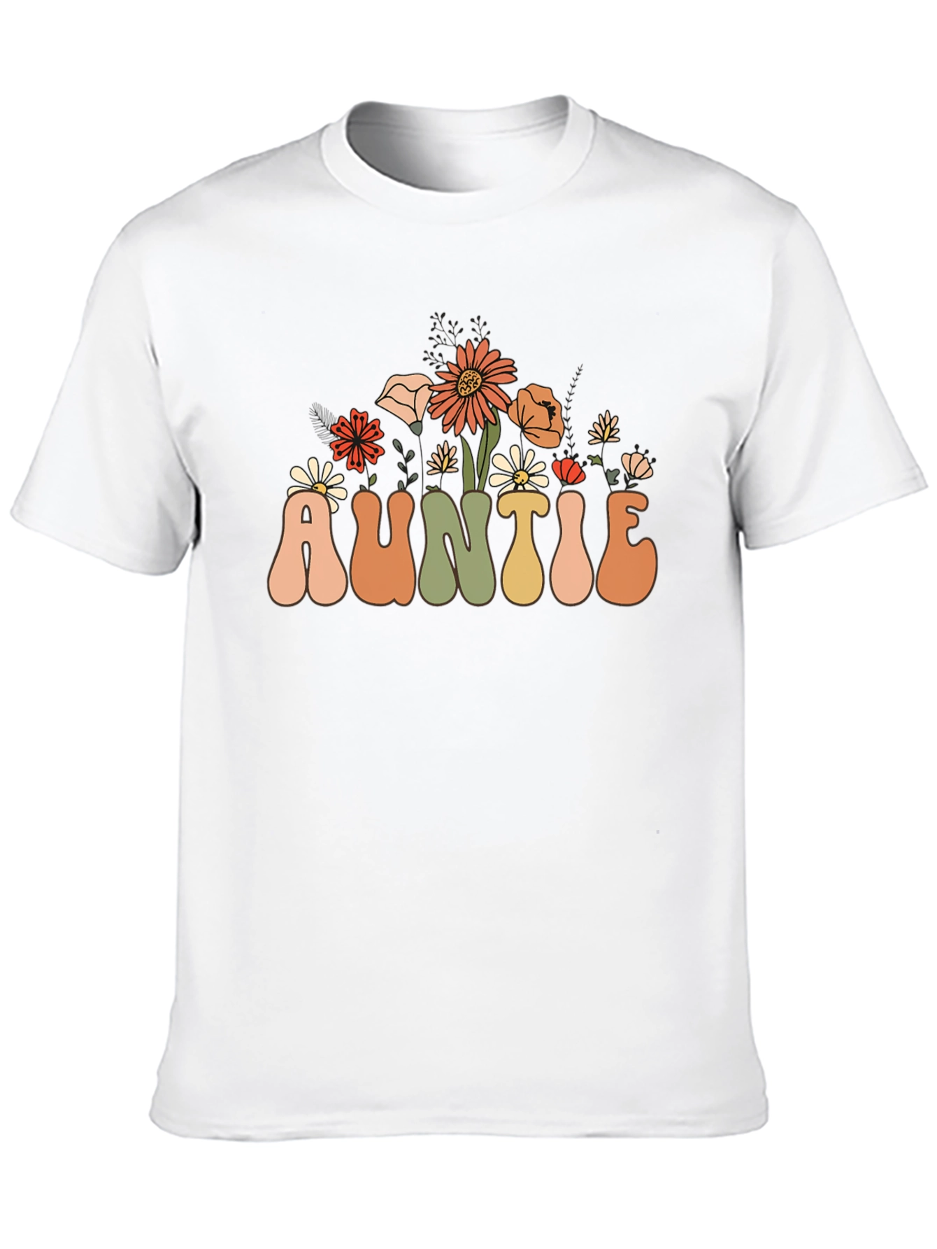 Floral Auntie T-Shirt - Retro Style