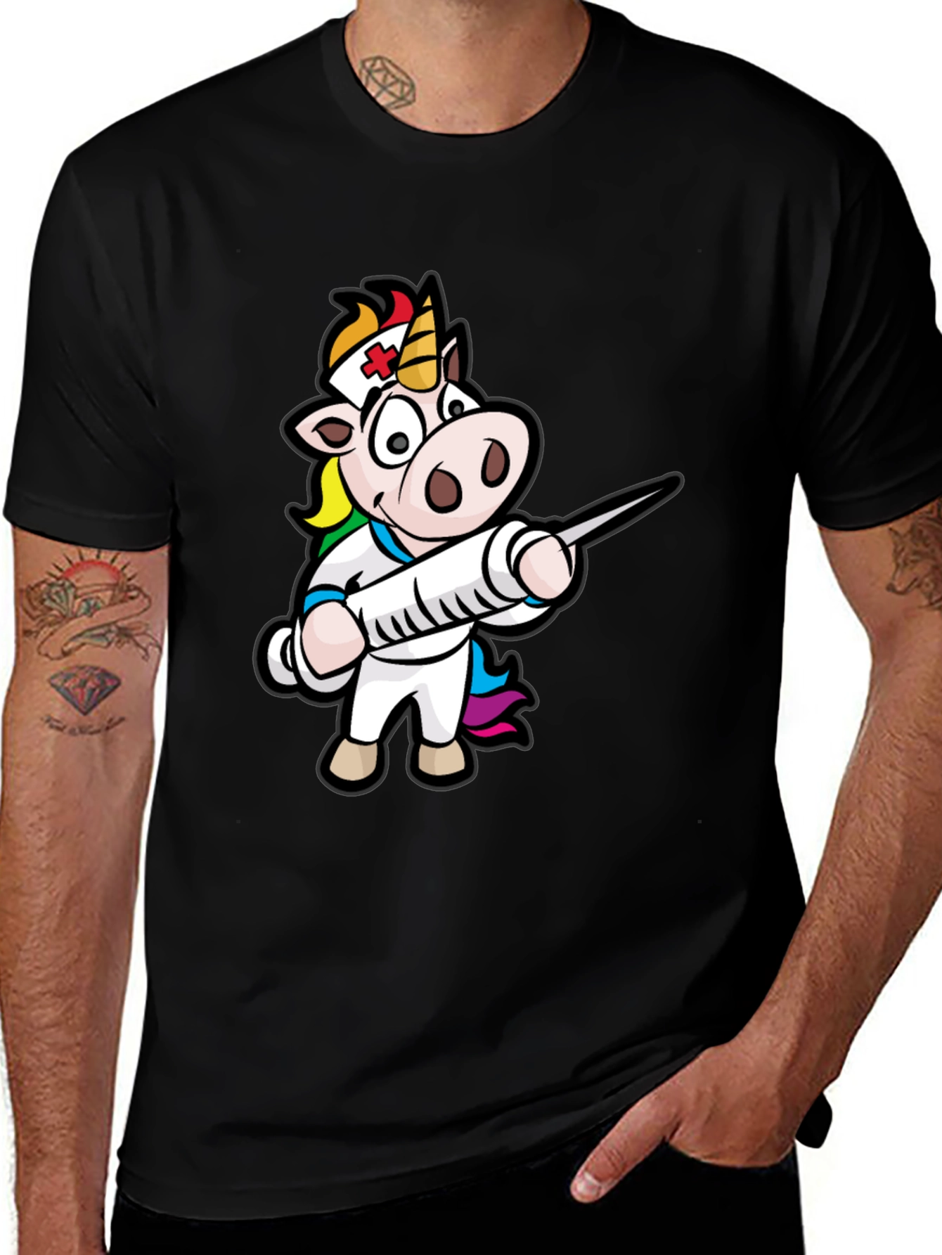 Nurse Unicorn T-Shirt - Black