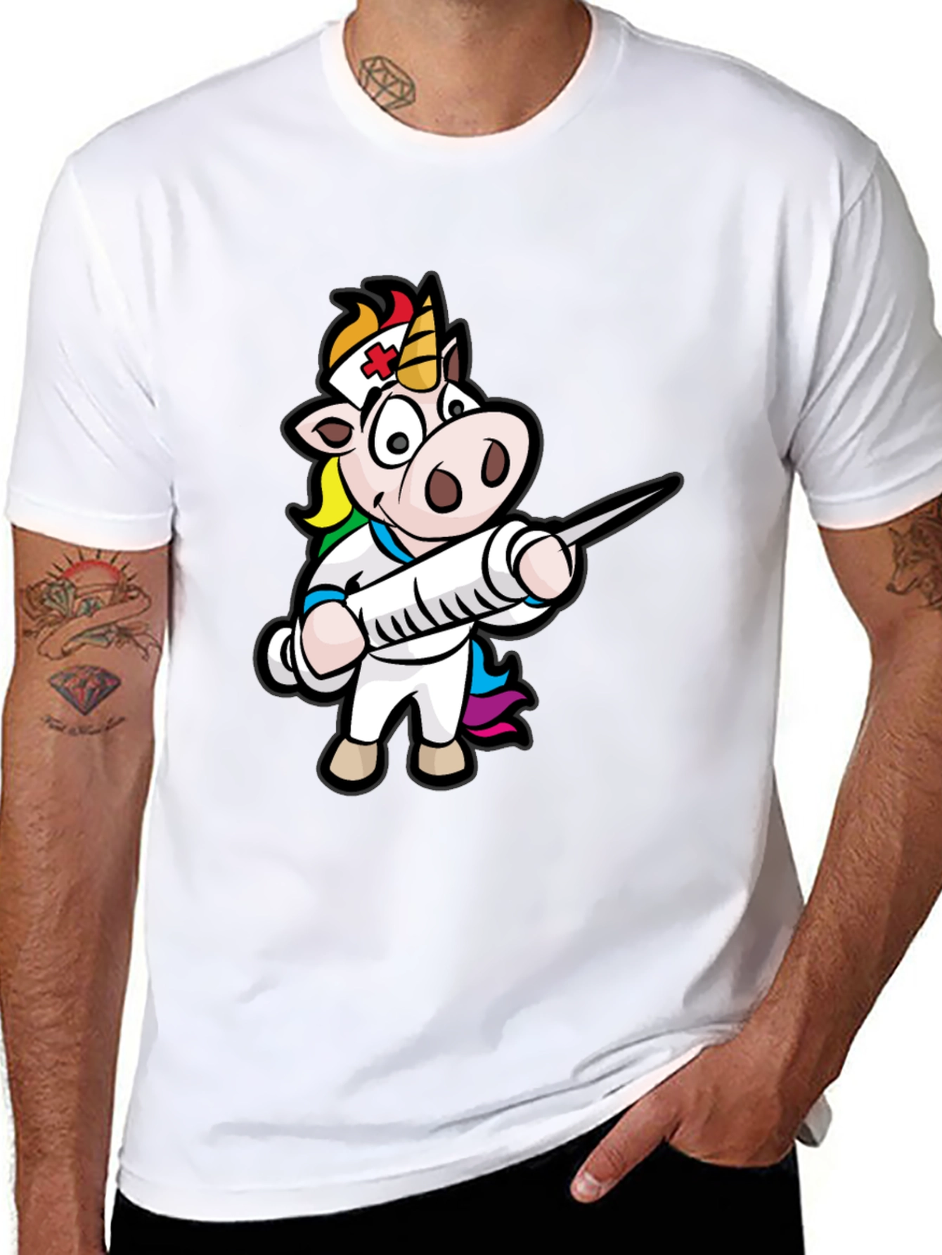 Nurse Unicorn T-Shirt - Black