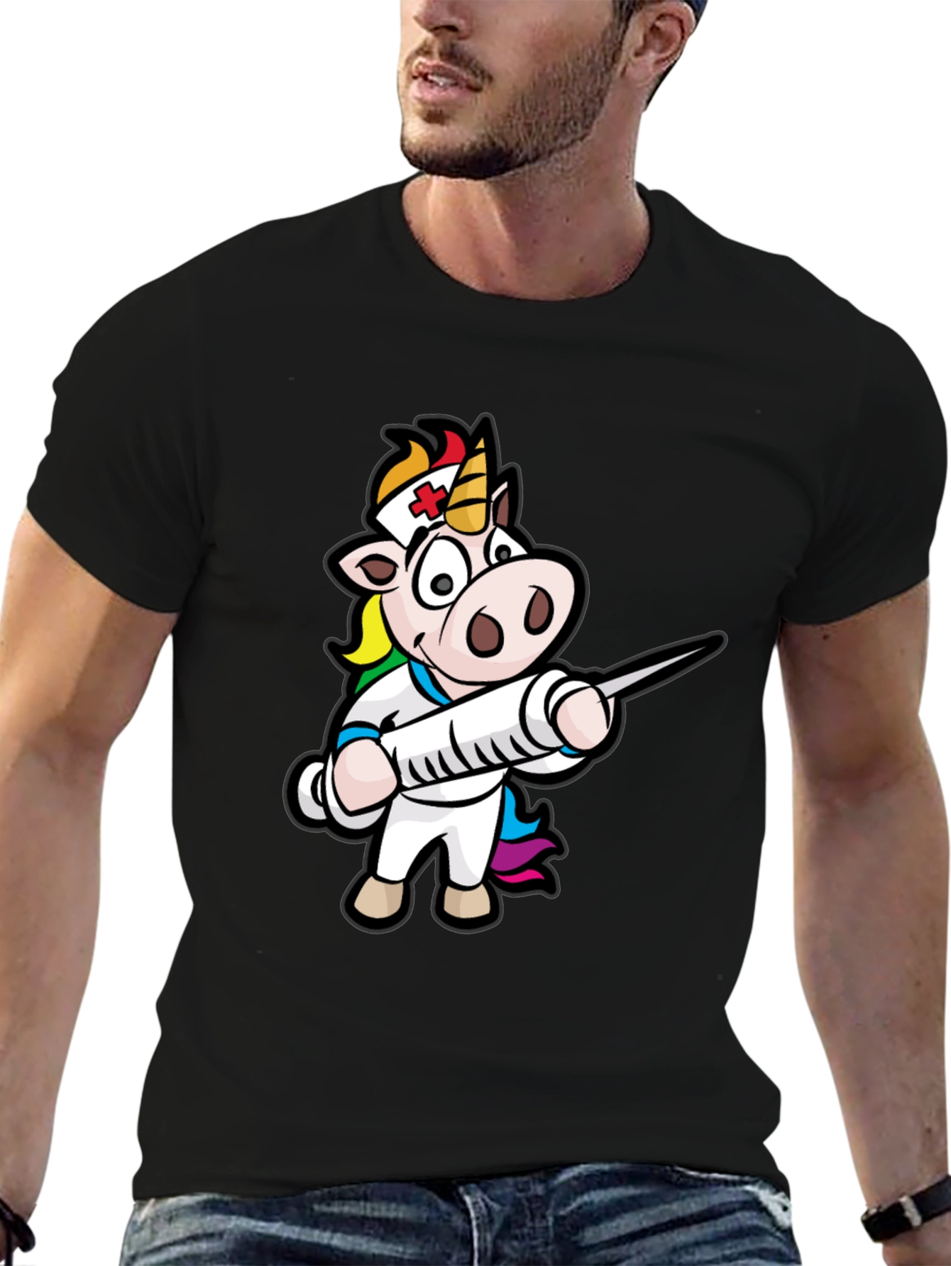 Nurse Unicorn T-Shirt - Black