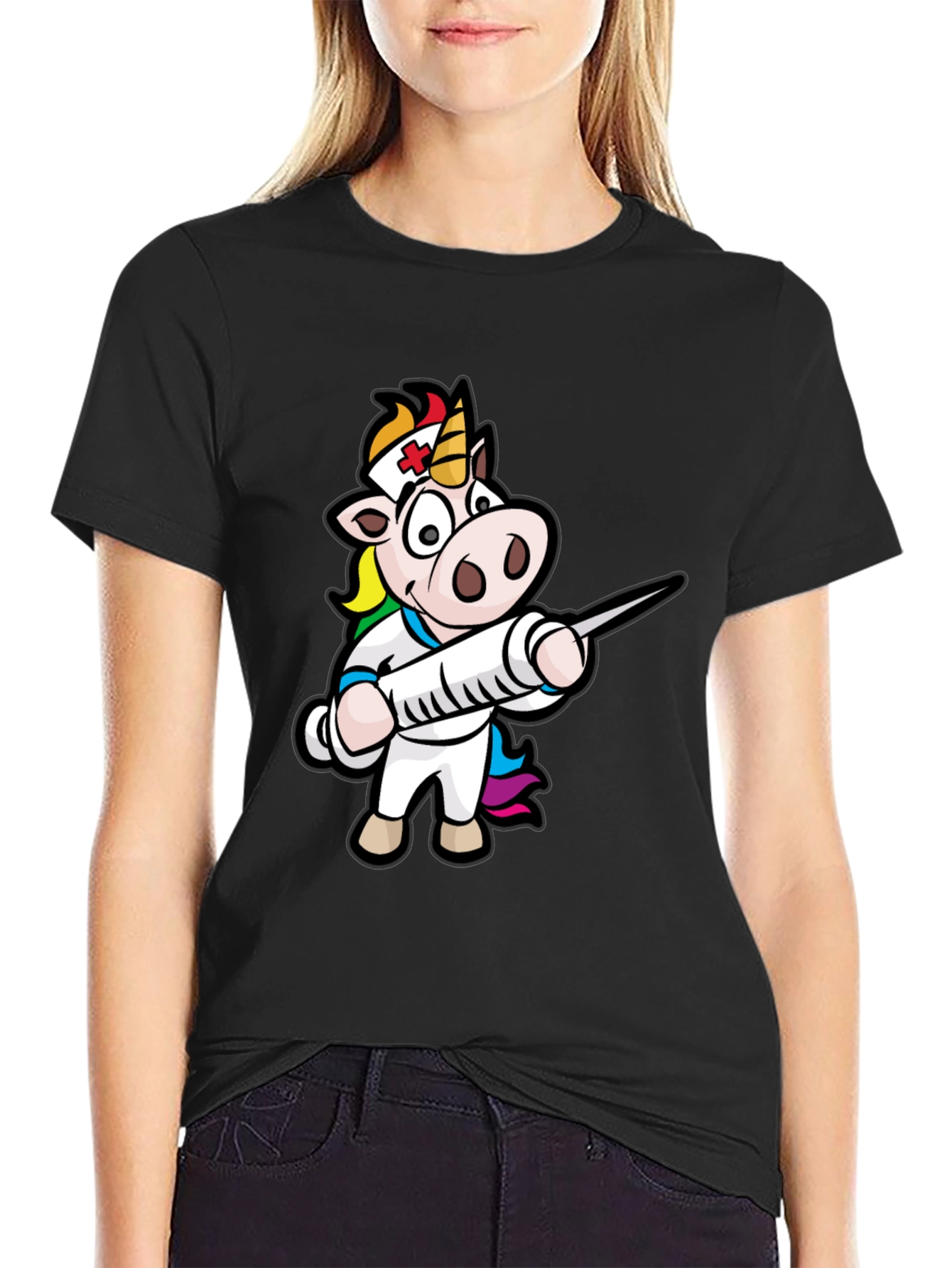 Nurse Unicorn T-Shirt - Black