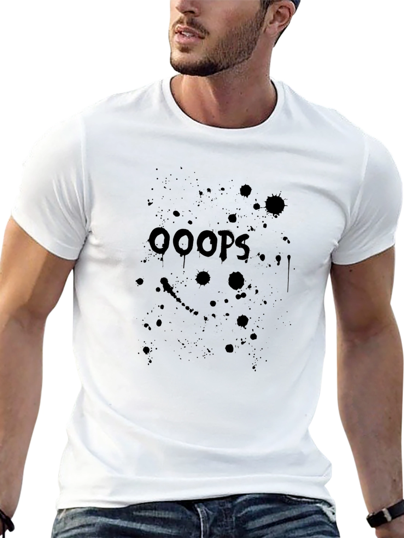 OOOPS T-Shirt Black Graphic Print