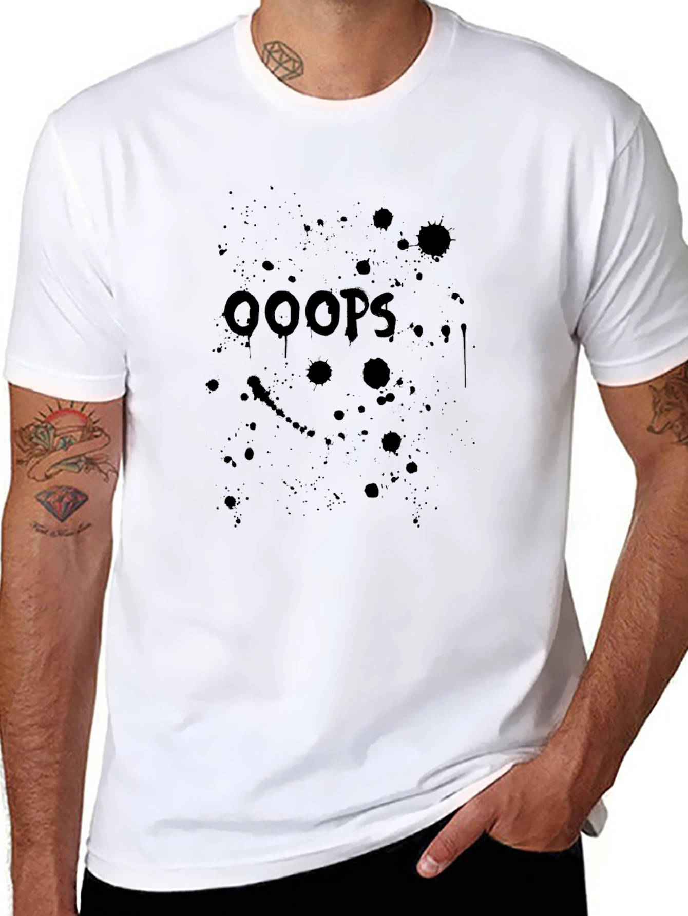 OOOPS T-Shirt Black Graphic Print