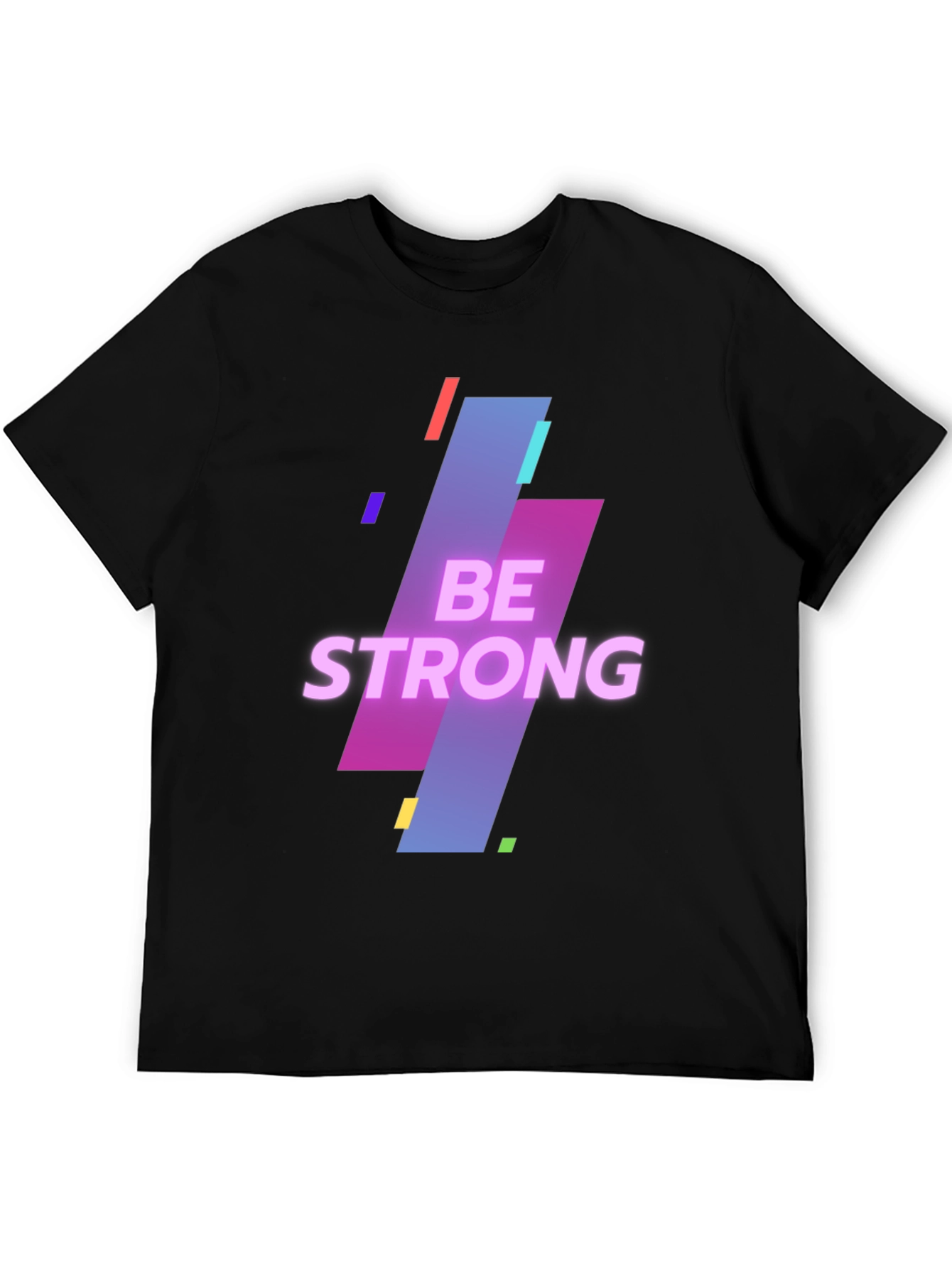 Be Strong Graphic Print Mens Black T-Shirt