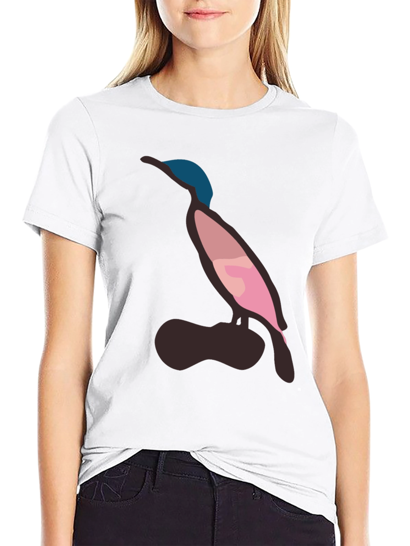 Modern Bird Graphic Tee - Casual Style