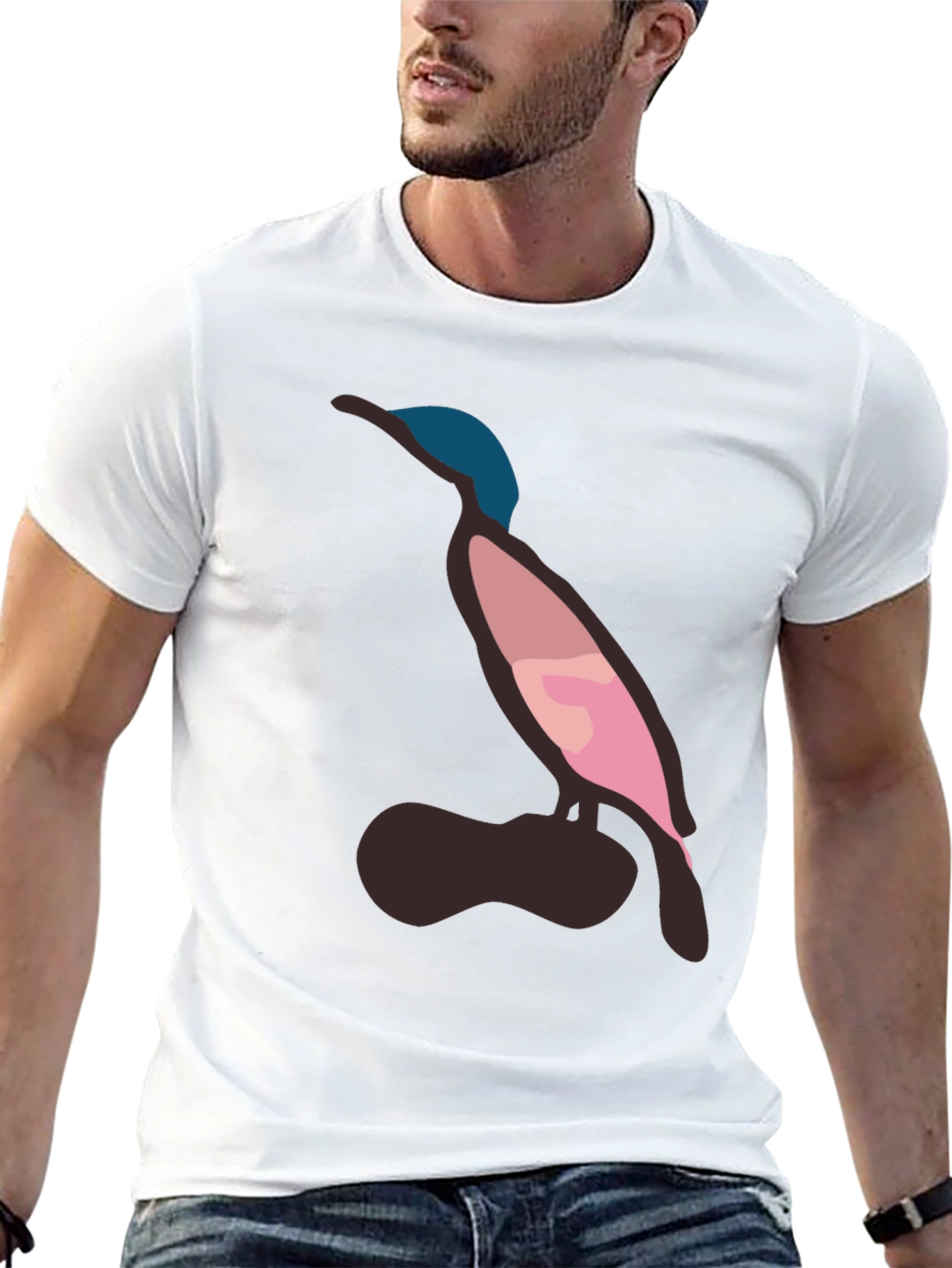 Modern Bird Graphic Tee - Casual Style
