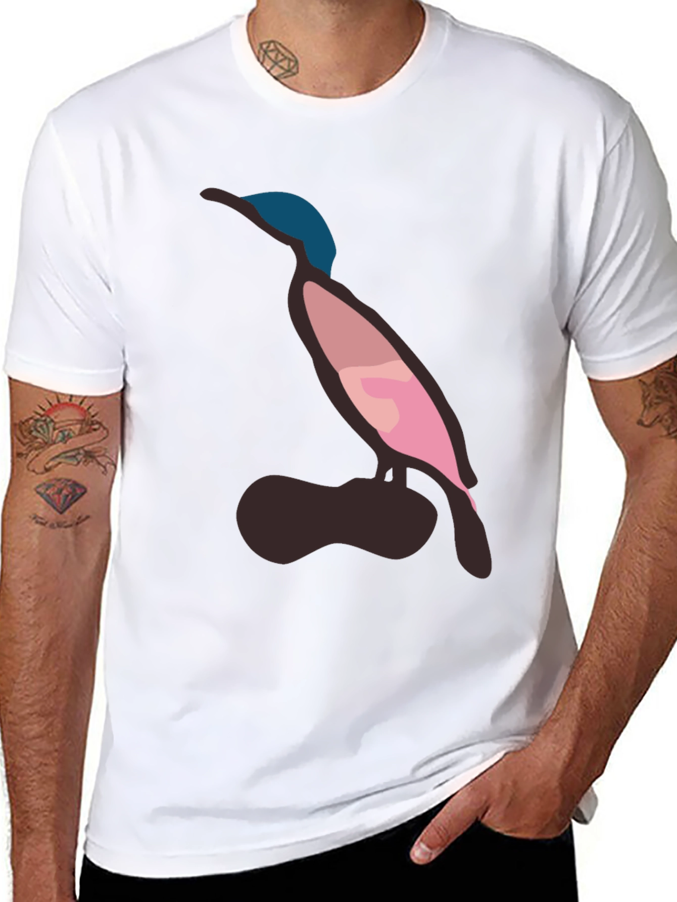 Modern Bird Graphic Tee - Casual Style