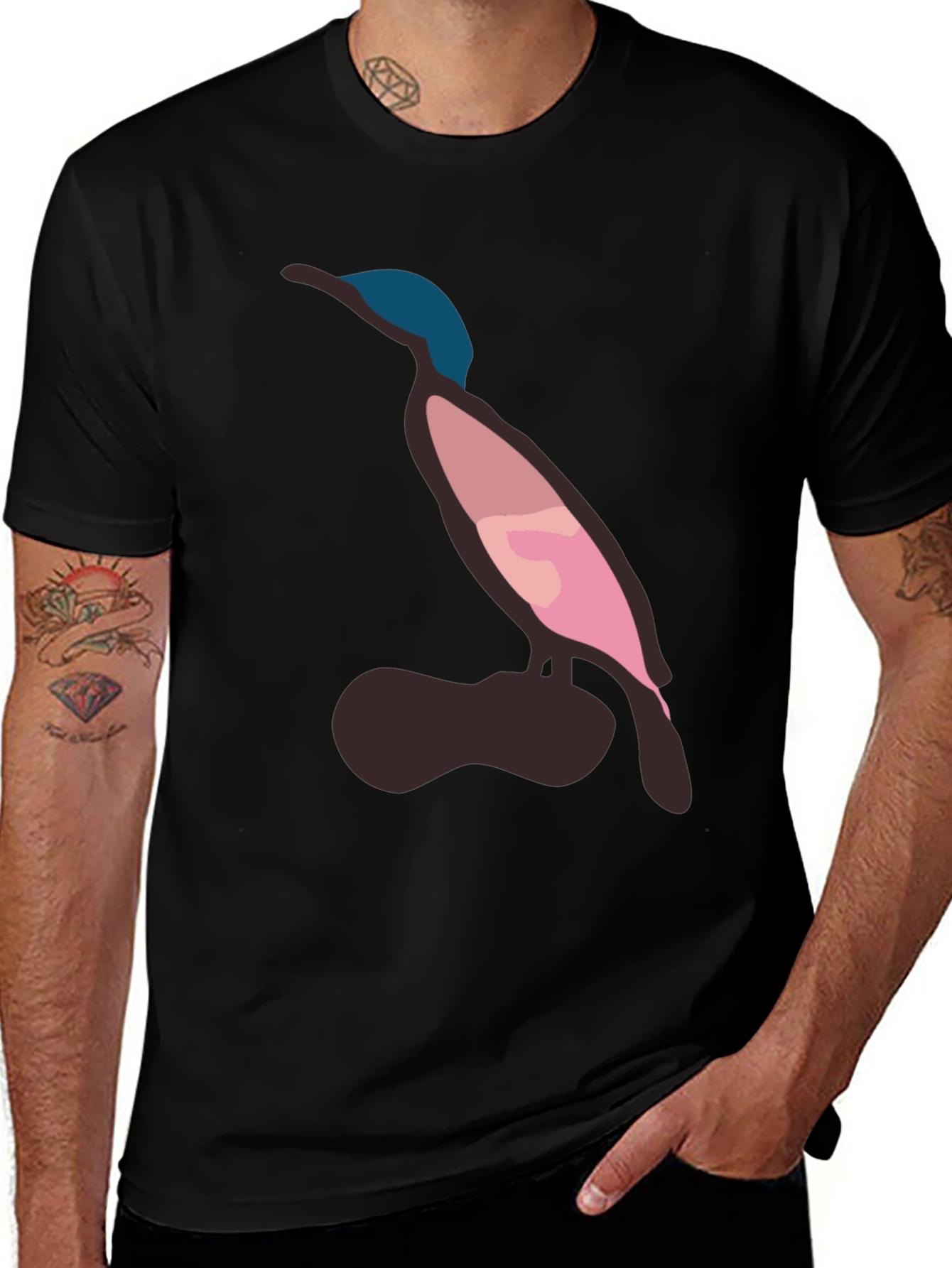 Modern Bird Graphic Tee - Casual Style