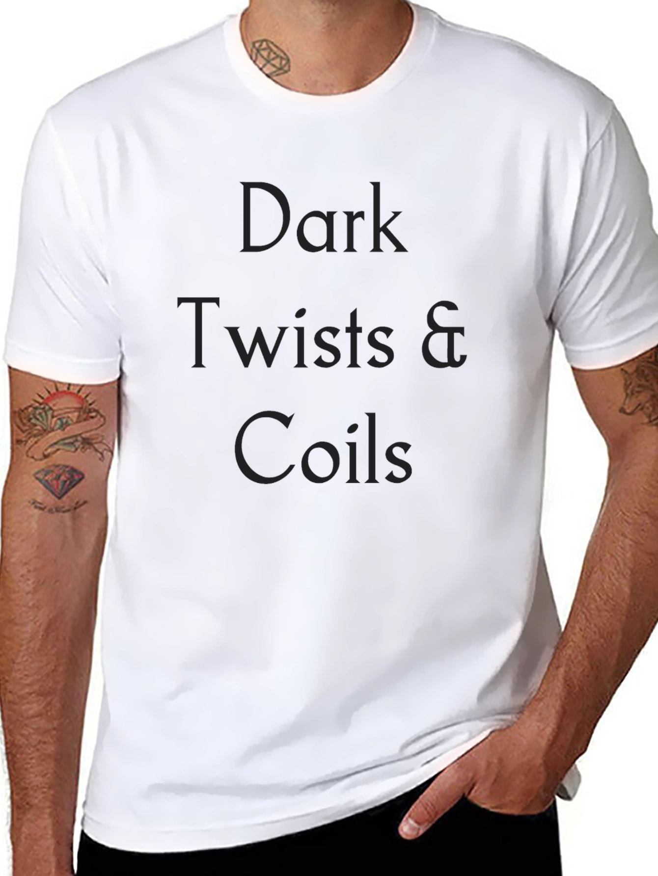 Dark Twists & Coils Black Graphic T-Shirt