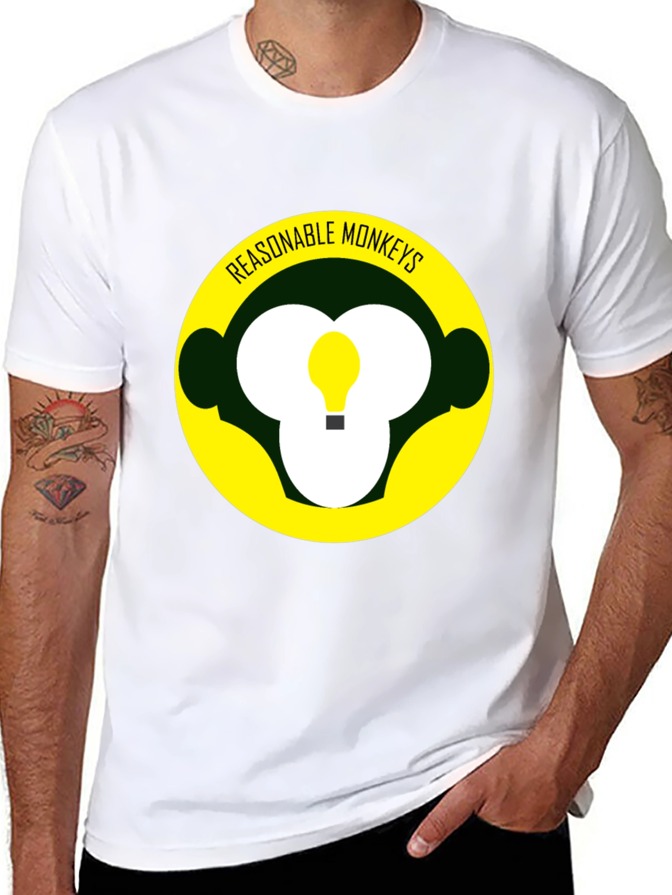Reasonable Monkeys T-Shirt - Black Graphic Tee