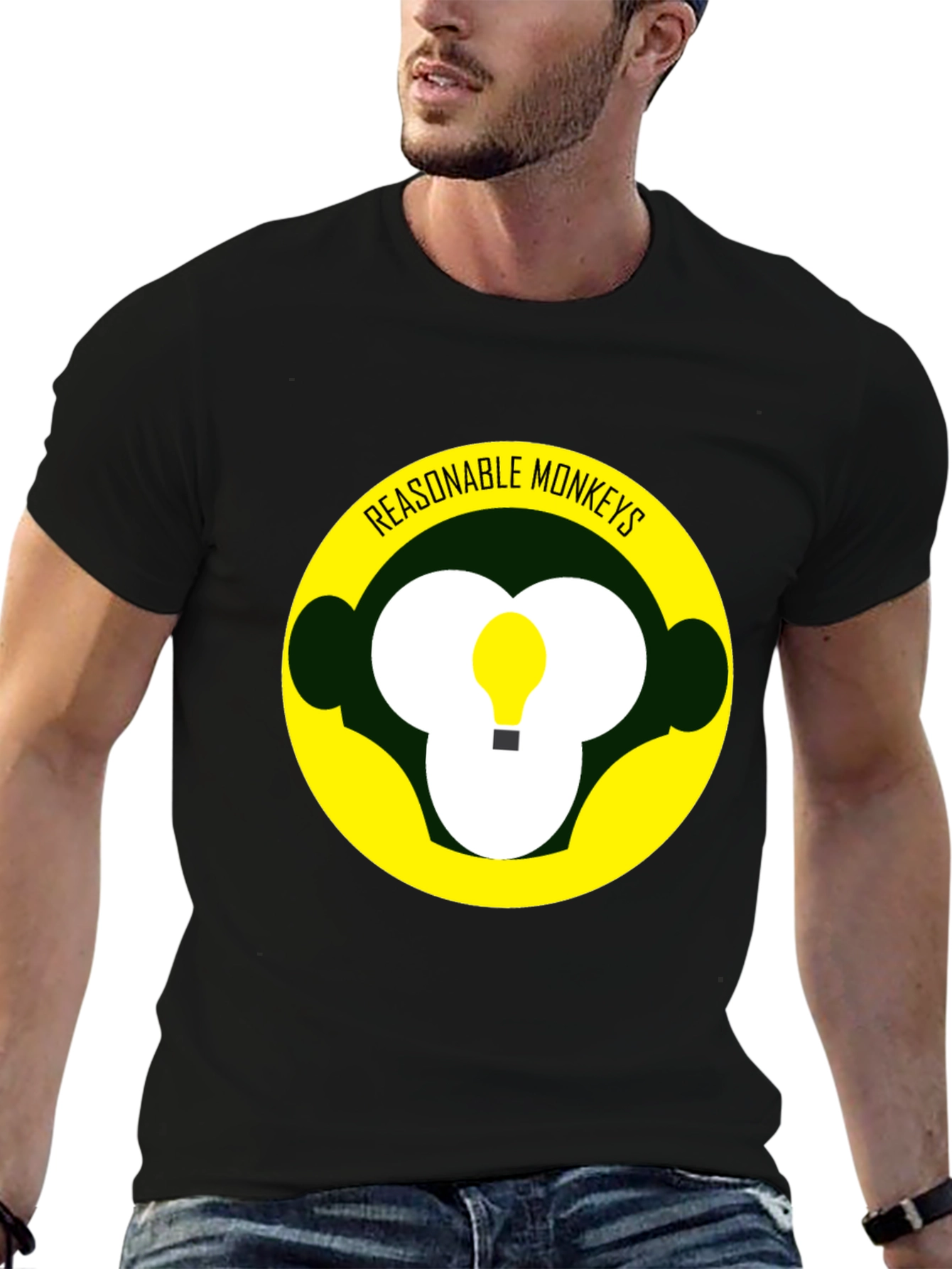 Reasonable Monkeys T-Shirt - Black Graphic Tee