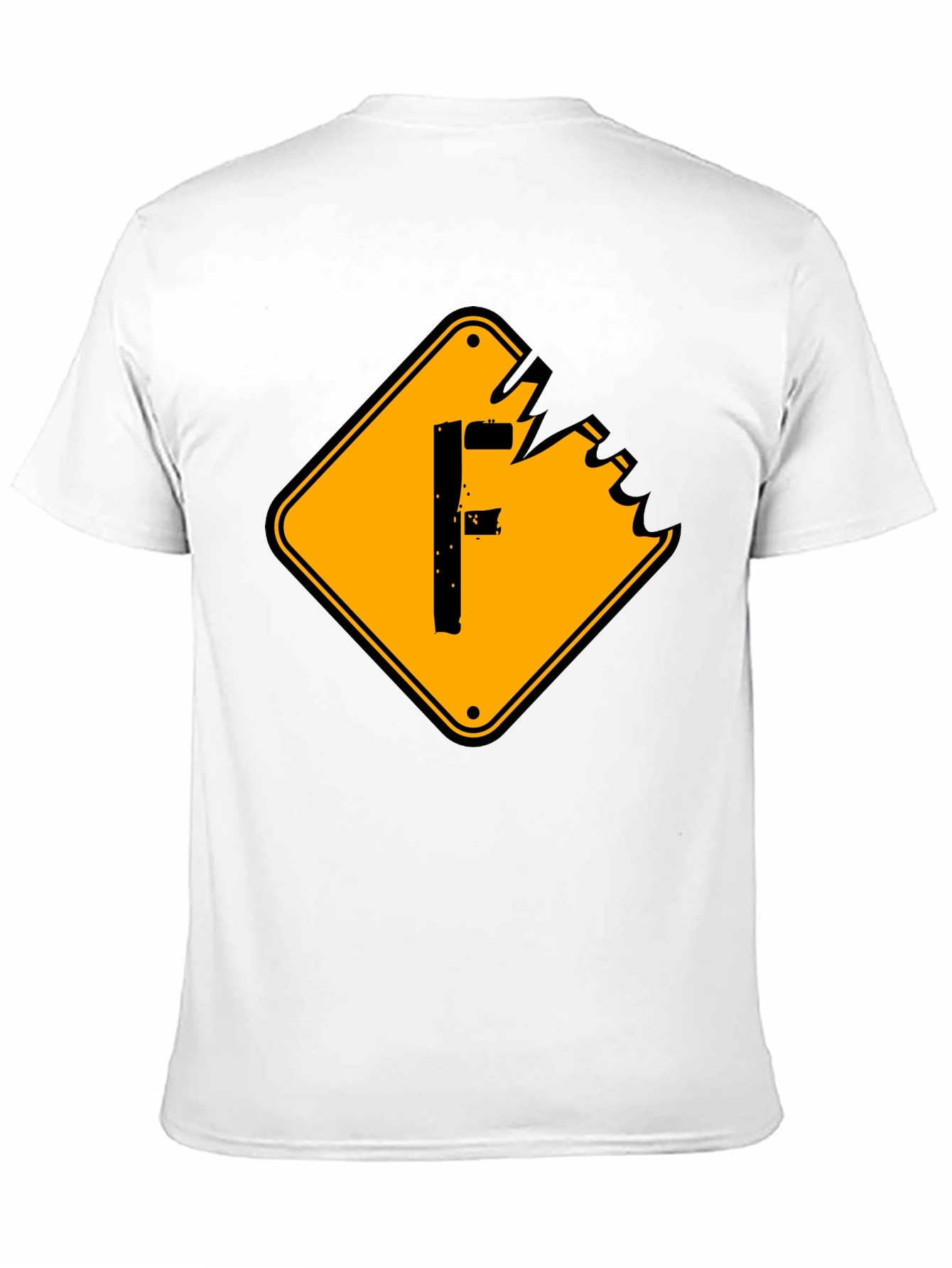 Mens Black Graphic Tee - F Warning Sign