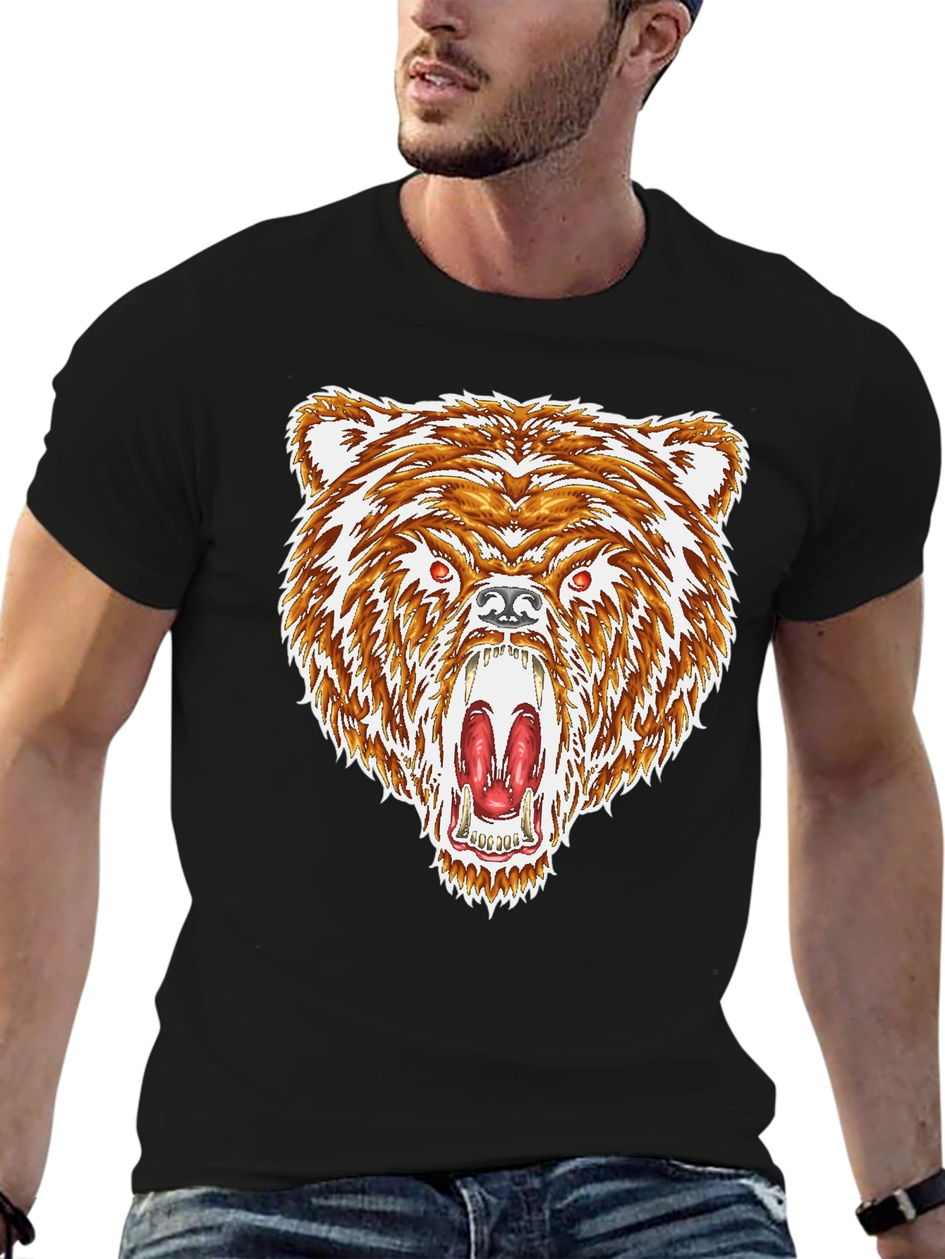 Bear Graphic Black T-Shirt