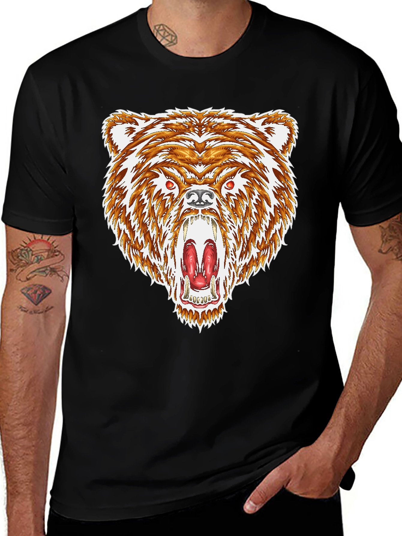 Bear Graphic Black T-Shirt