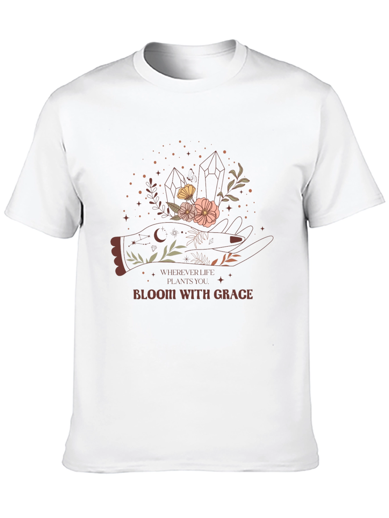 Bloom With Grace Graphic Tee - Black