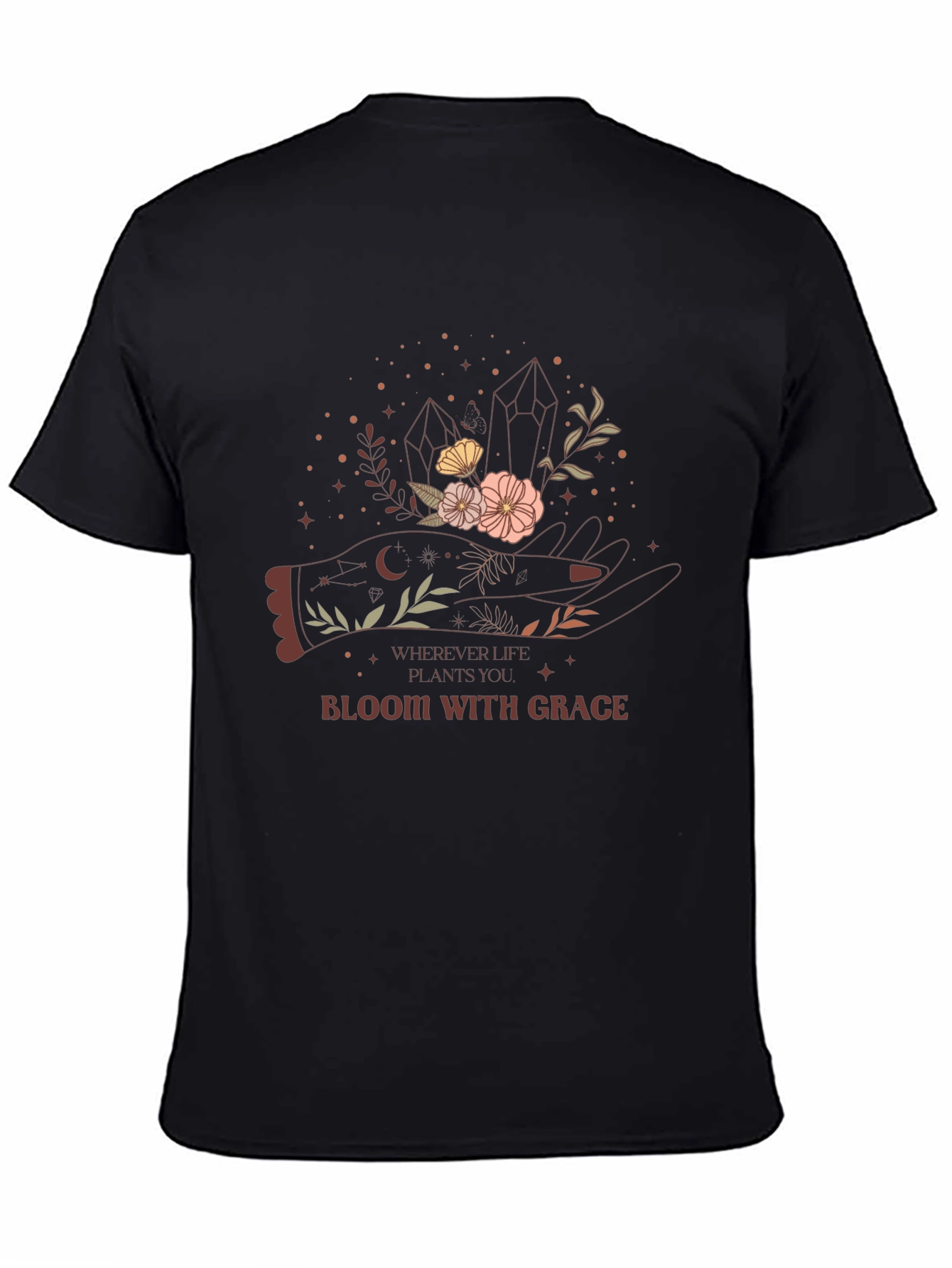 Bloom With Grace Graphic Tee - Black