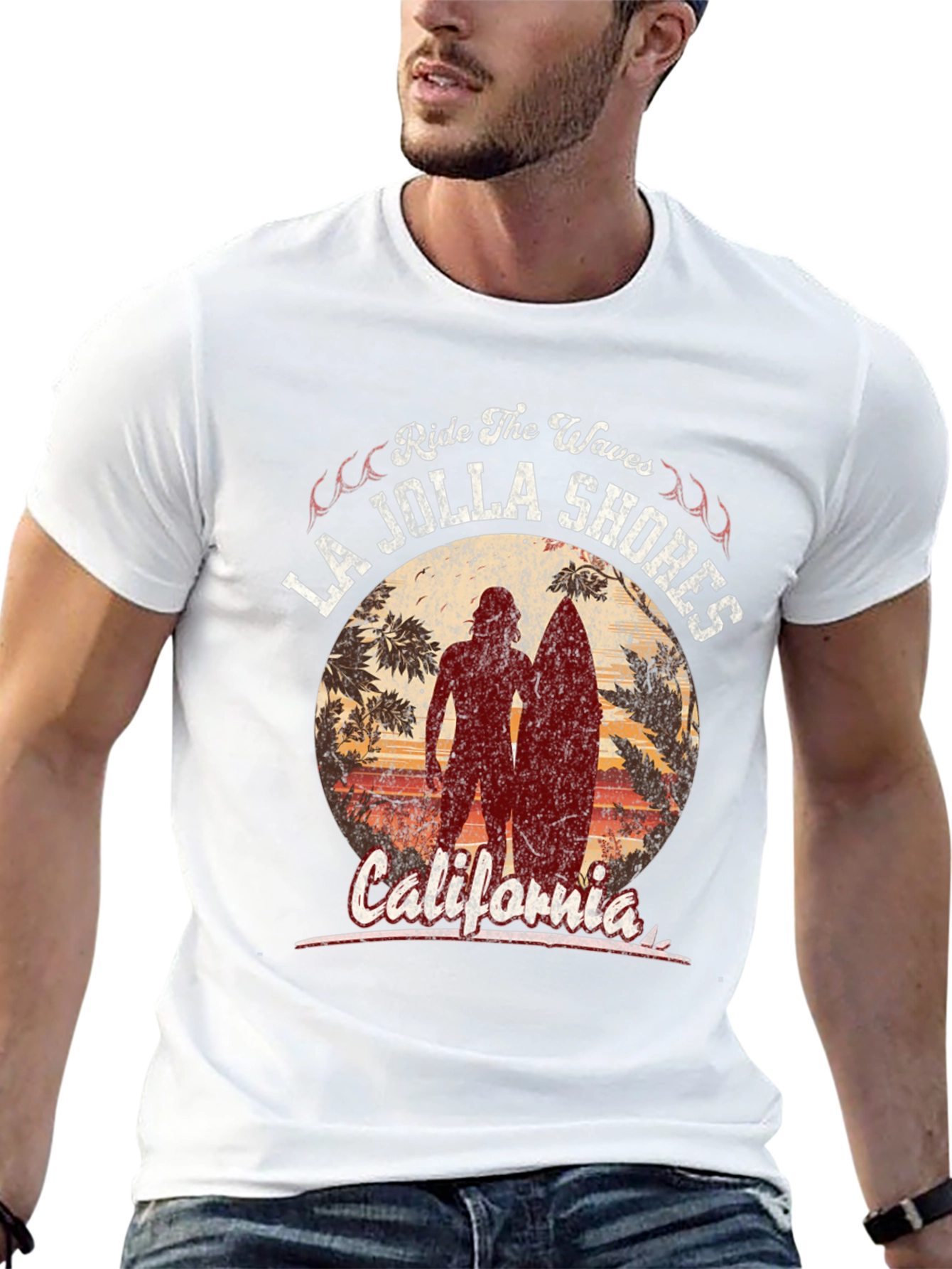 La Jolla Shores Ride the Waves Graphic Tee