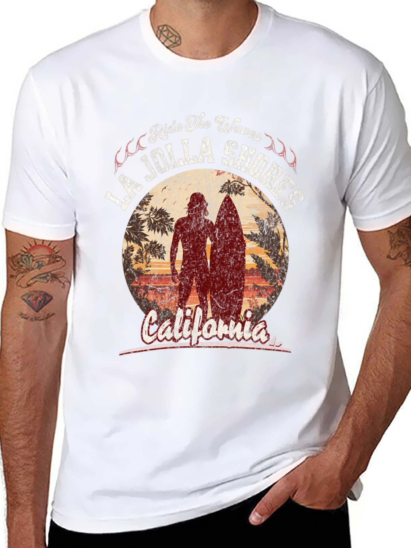 La Jolla Shores Ride the Waves Graphic Tee