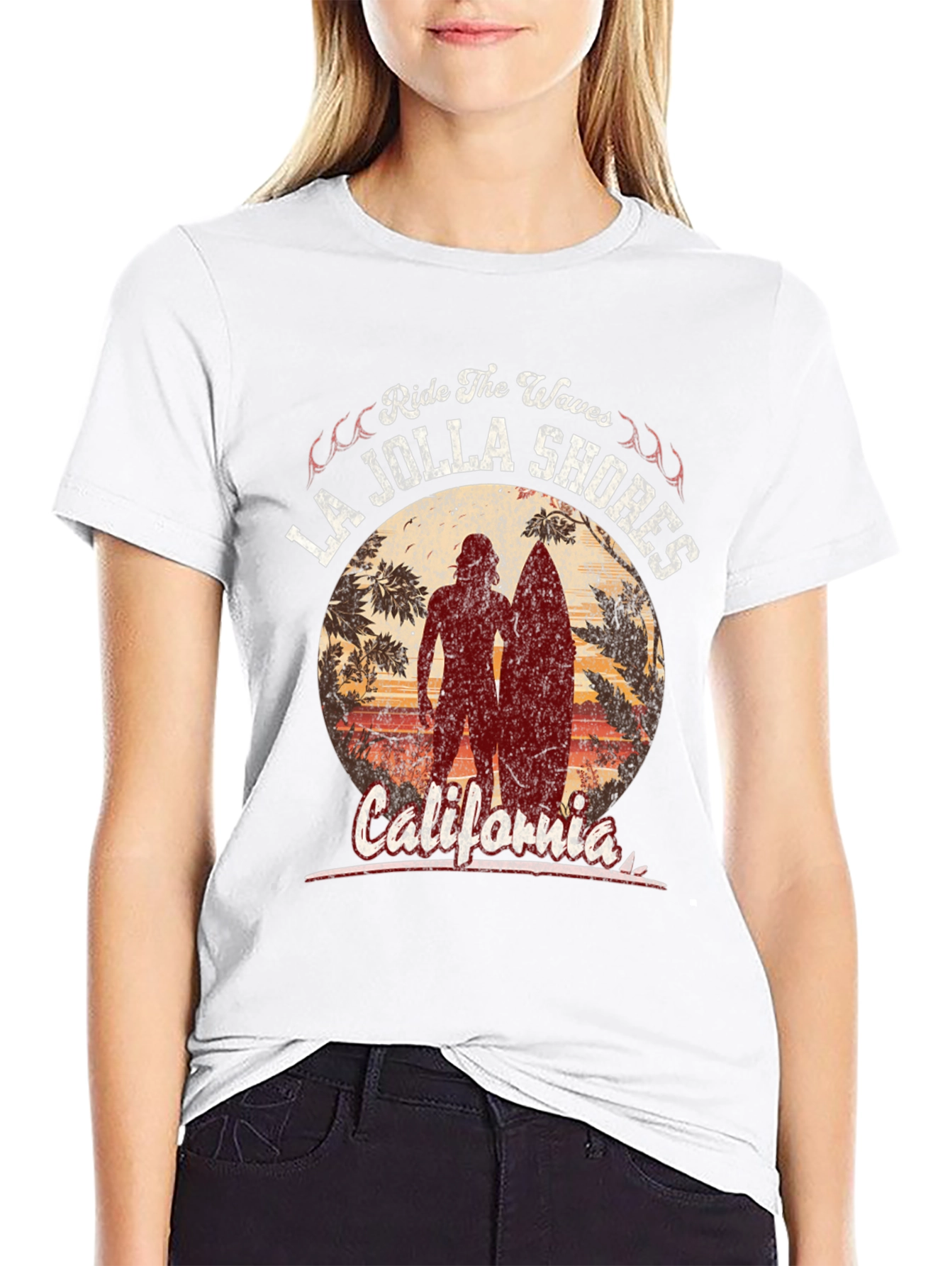 La Jolla Shores Ride the Waves Graphic Tee