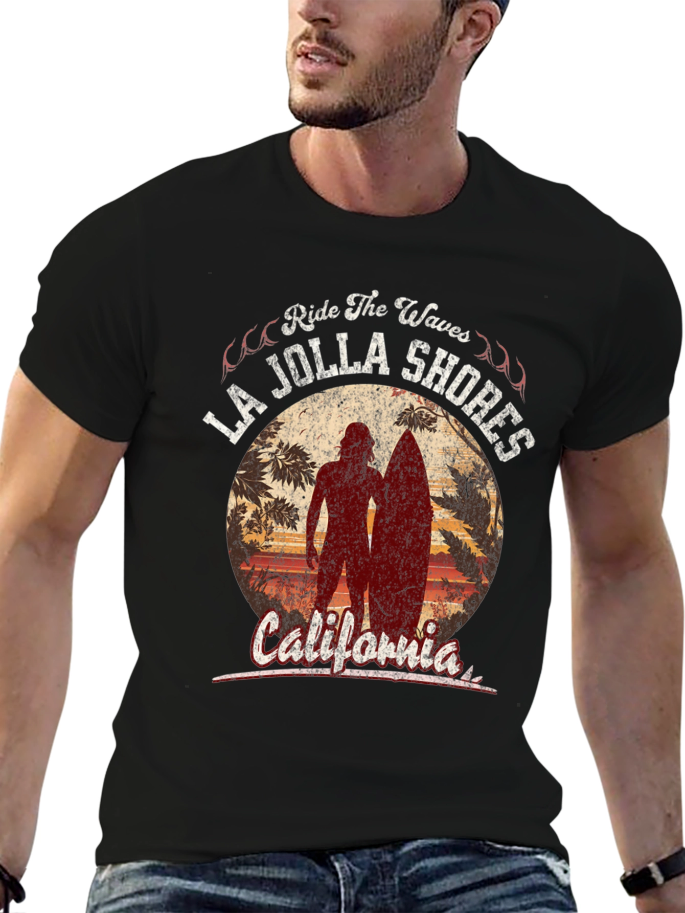 La Jolla Shores Ride the Waves Graphic Tee