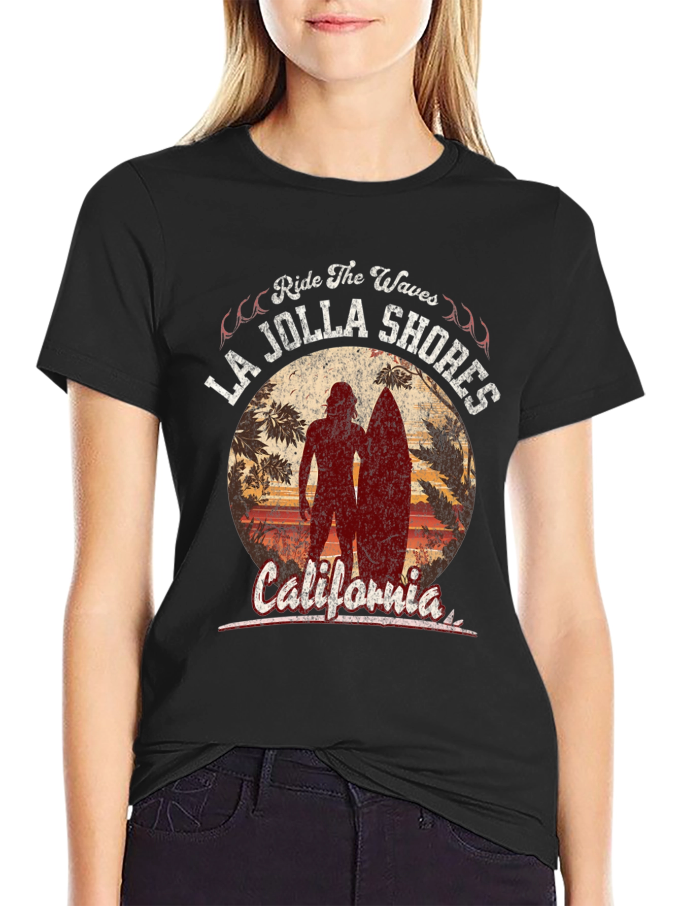 La Jolla Shores Ride the Waves Graphic Tee
