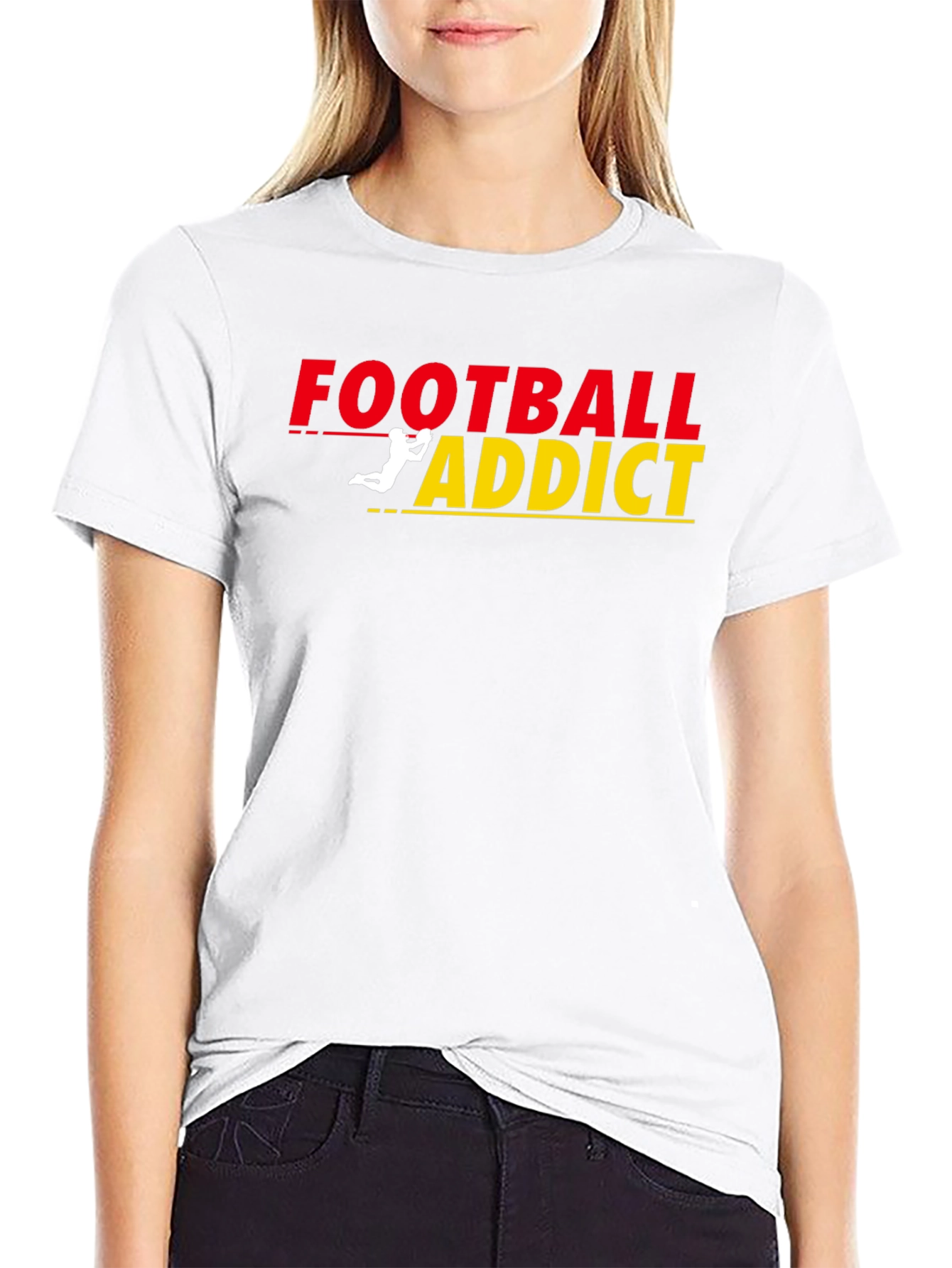 Football Addict Graphic Tee - Black Cotton T-Shirt
