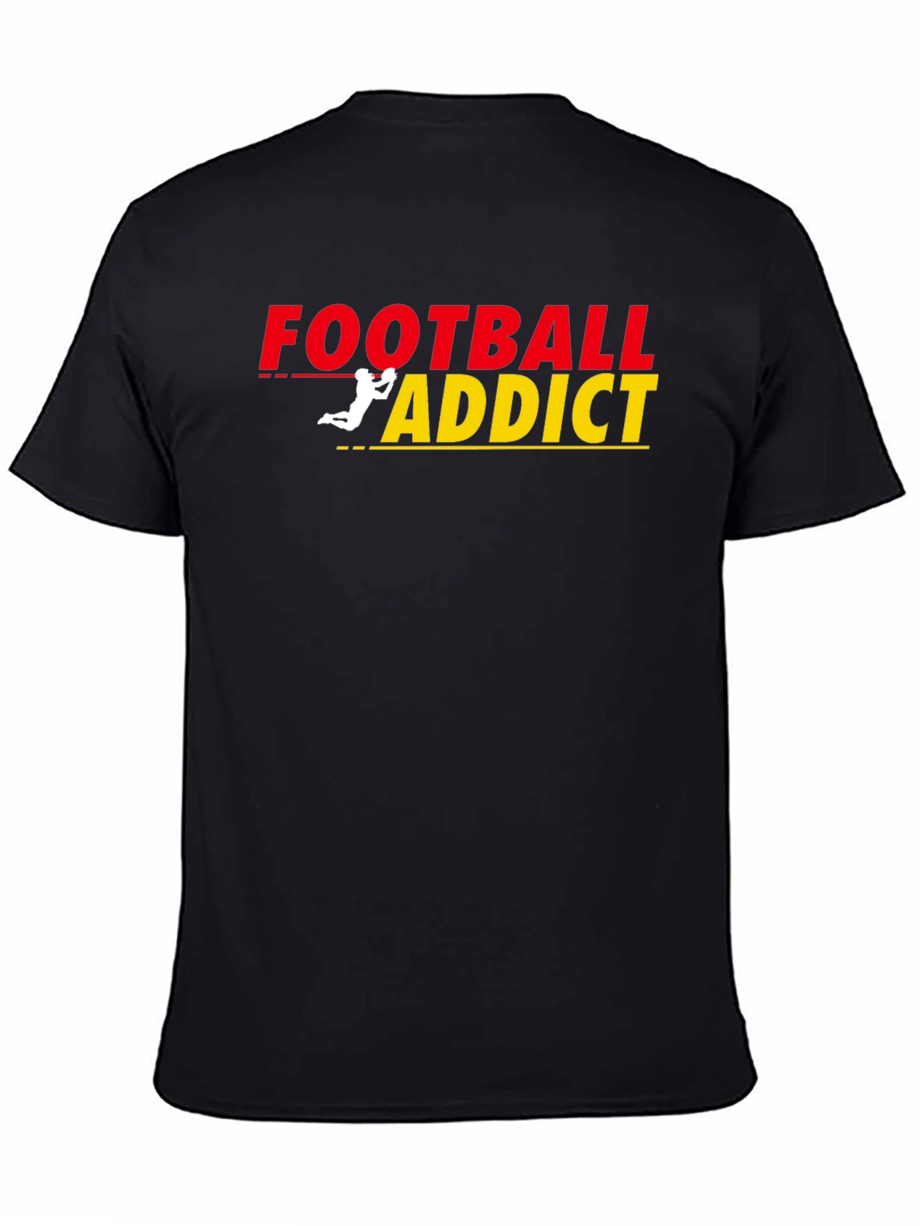 Football Addict Graphic Tee - Black Cotton T-Shirt