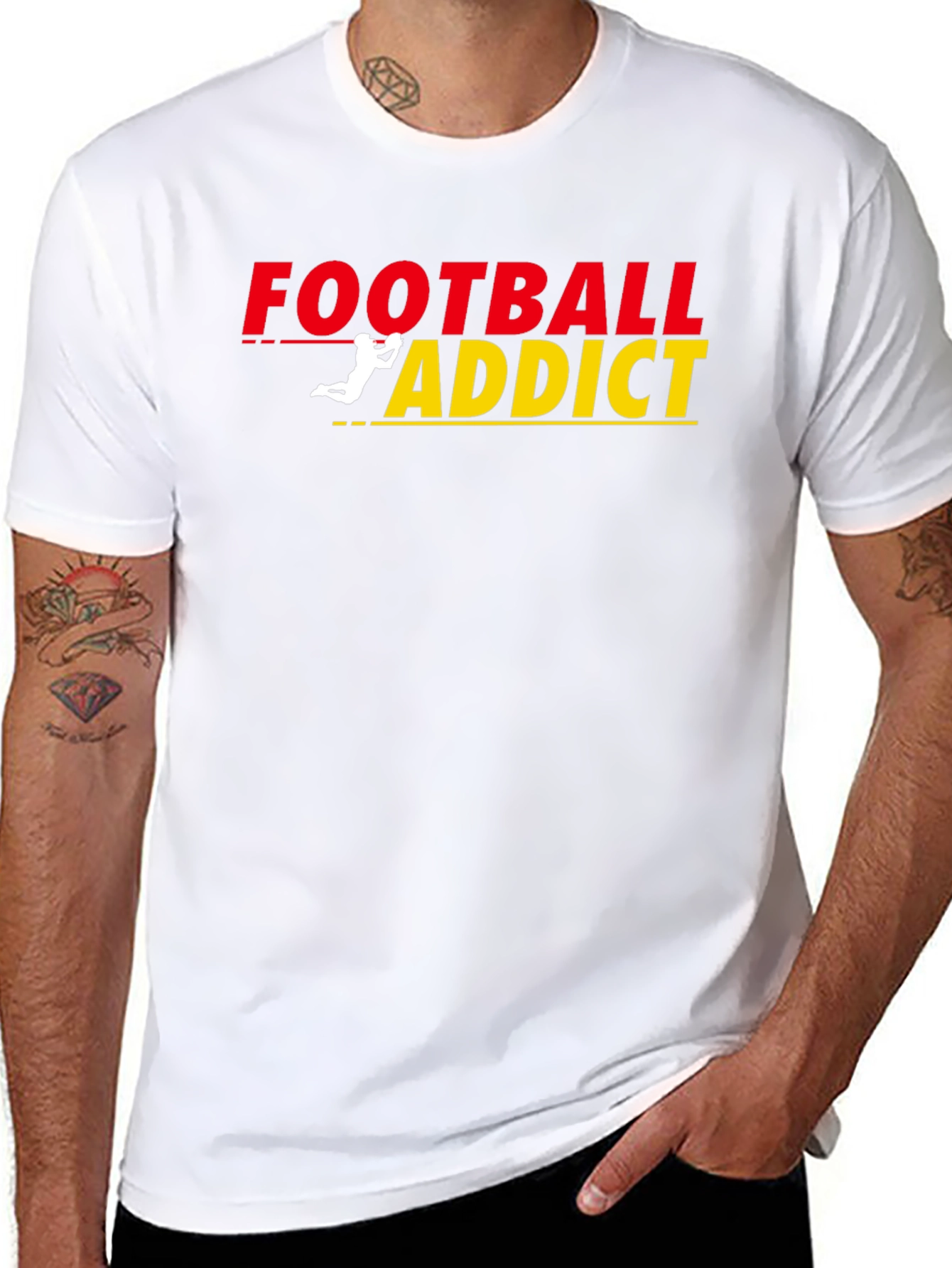 Football Addict Graphic Tee - Black Cotton T-Shirt