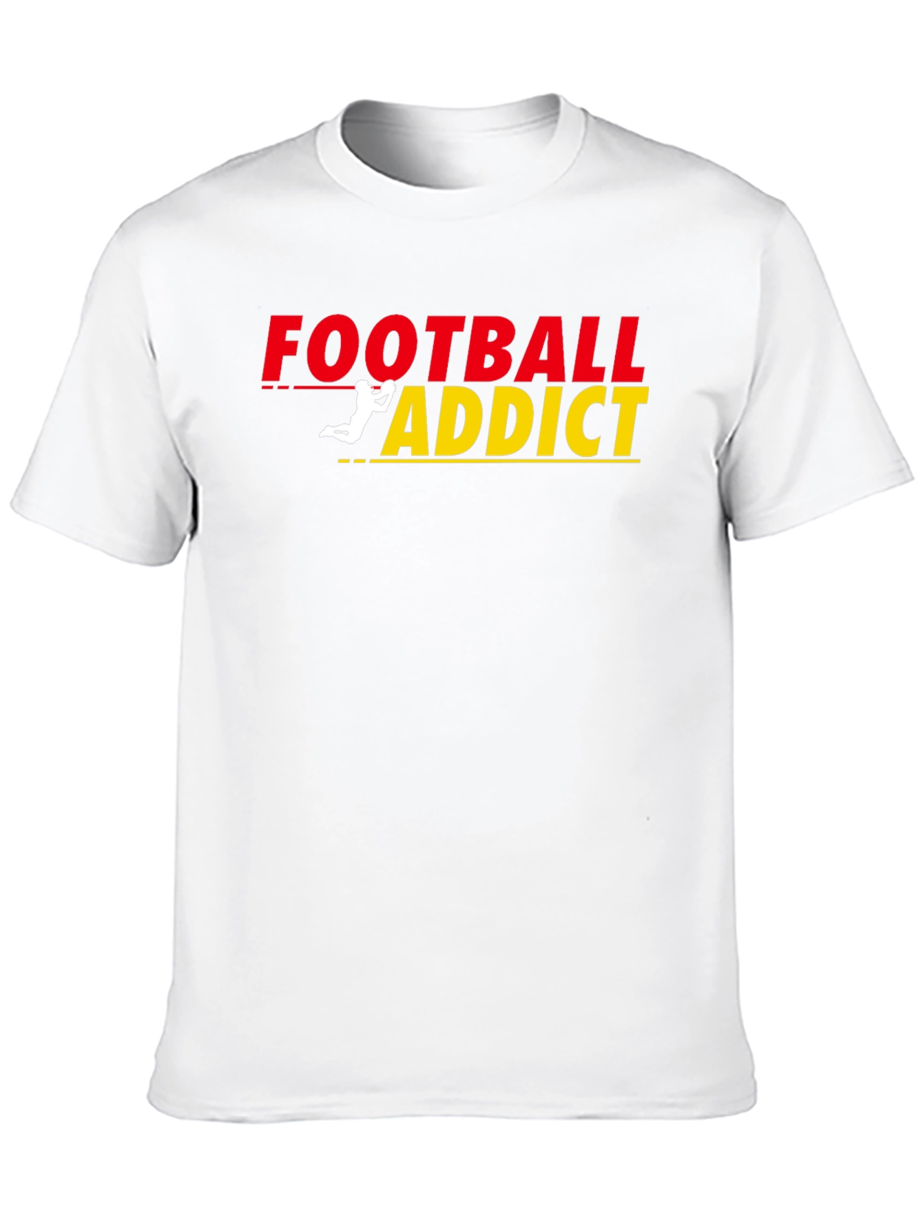 Football Addict Graphic Tee - Black Cotton T-Shirt