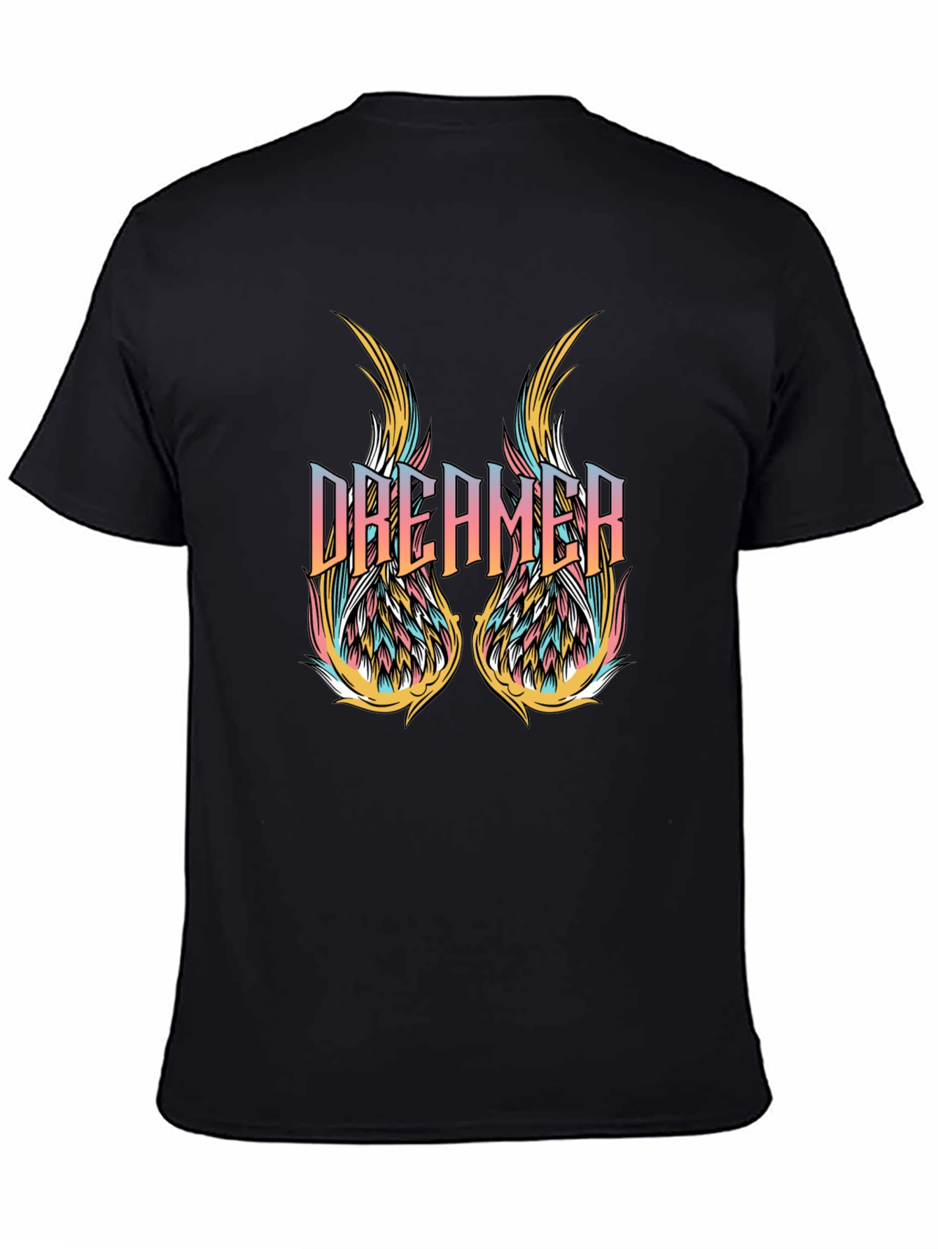 Dreamer Wings Graphic Black T-Shirt